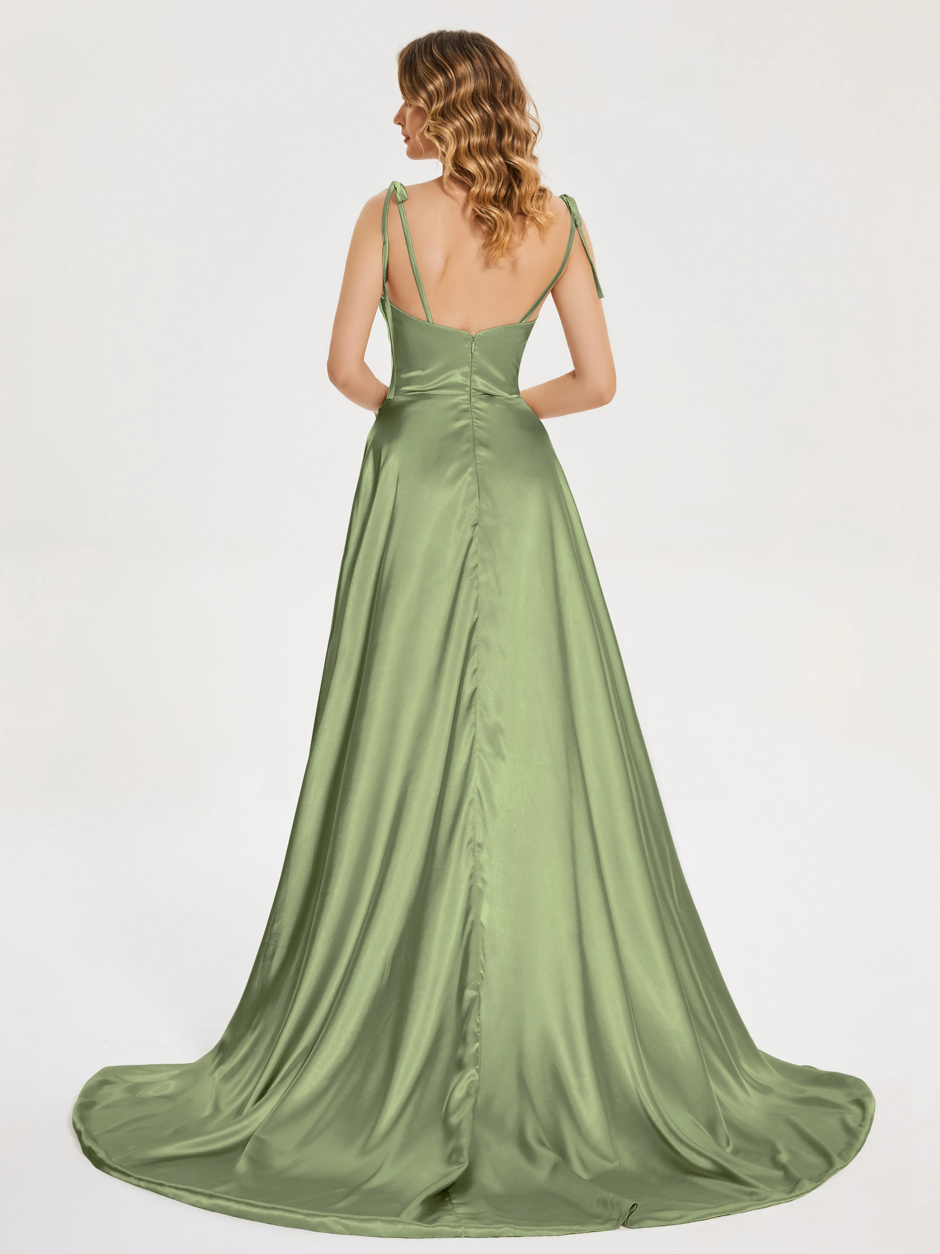 Kamila Cowl Court Train Soft Satin Dresses