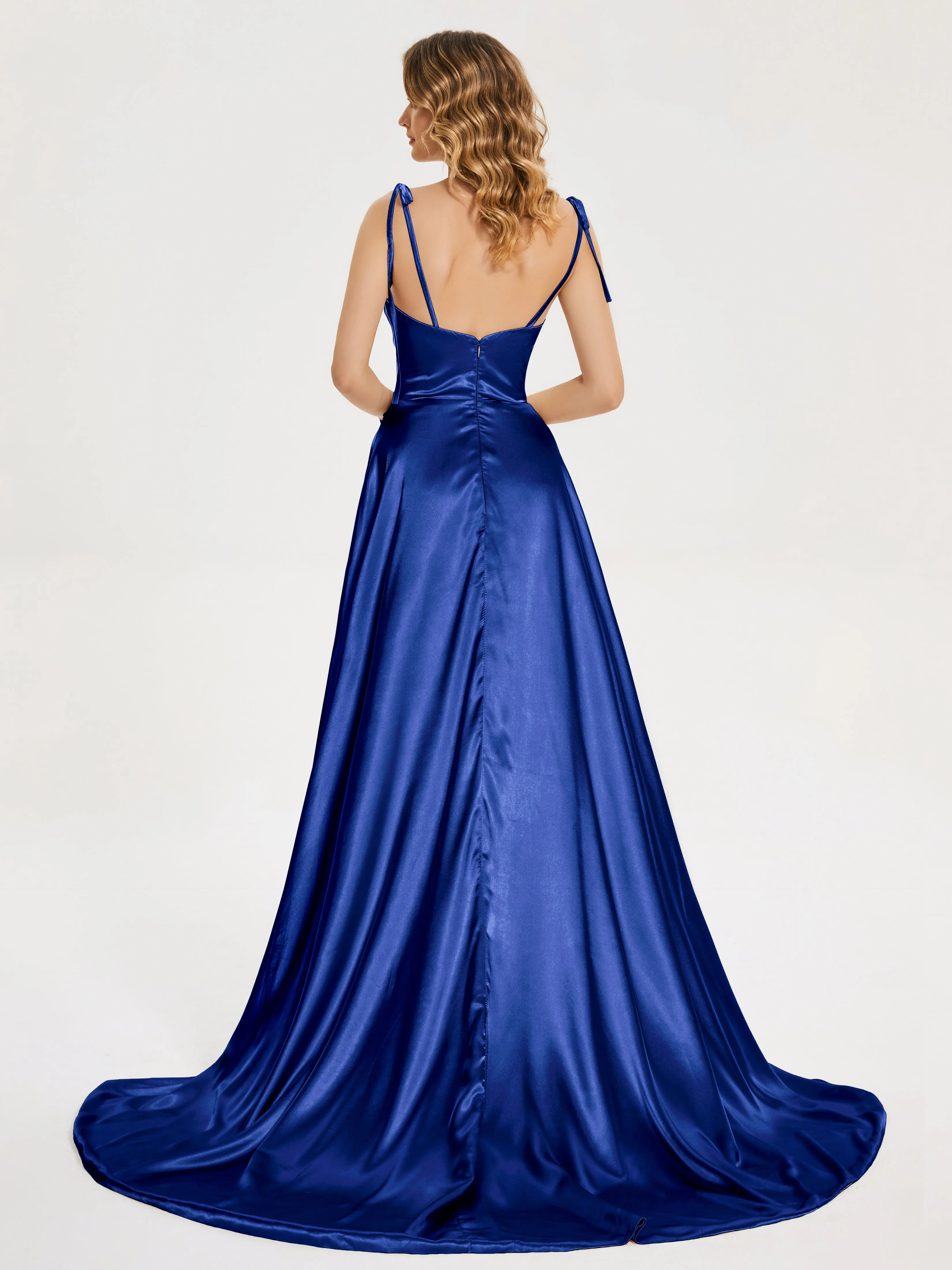 Kamila Cowl Court Train Soft Satin Dresses