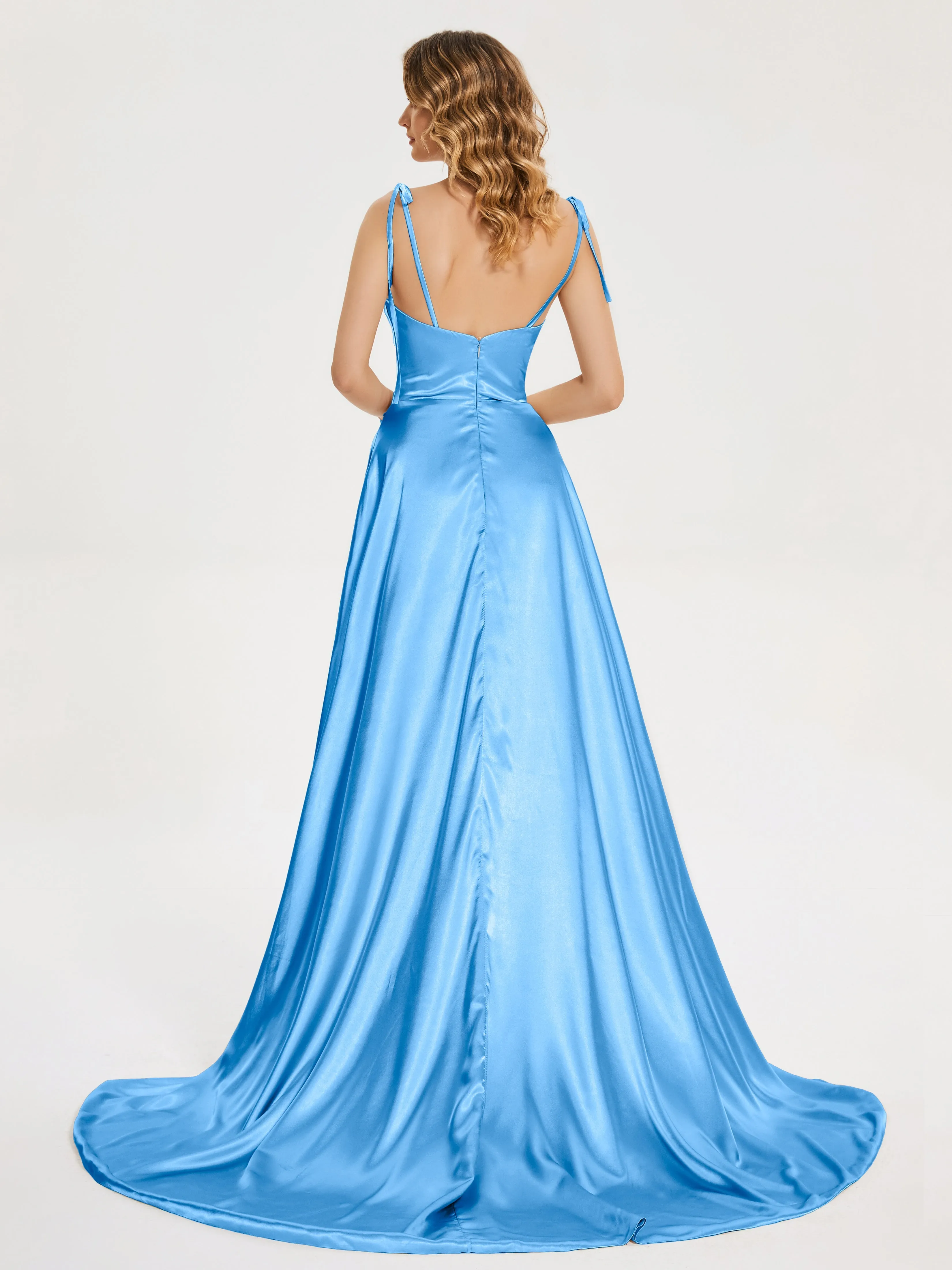 Kamila Cowl Court Train Soft Satin Dresses