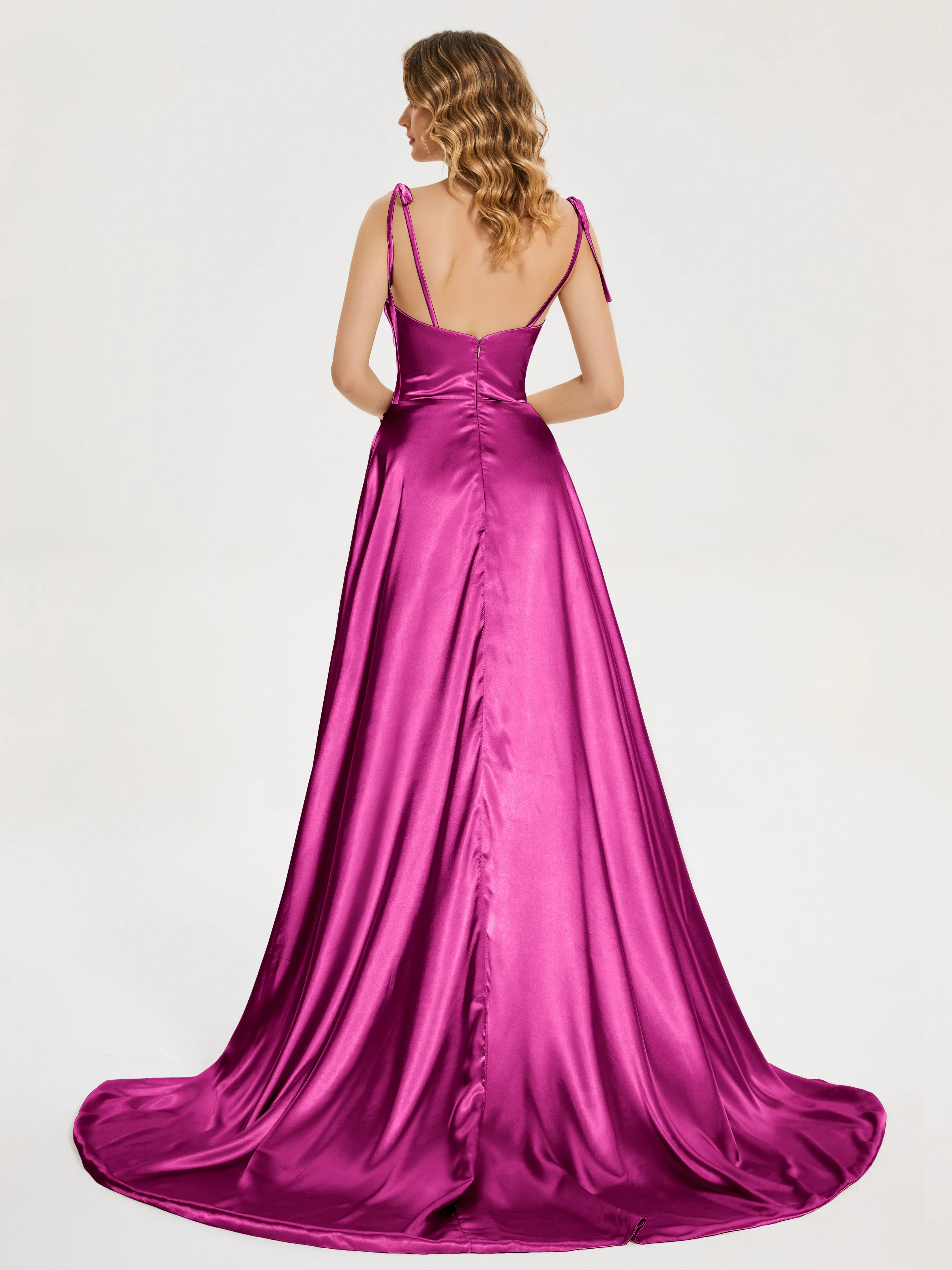 Kamila Cowl Court Train Soft Satin Dresses