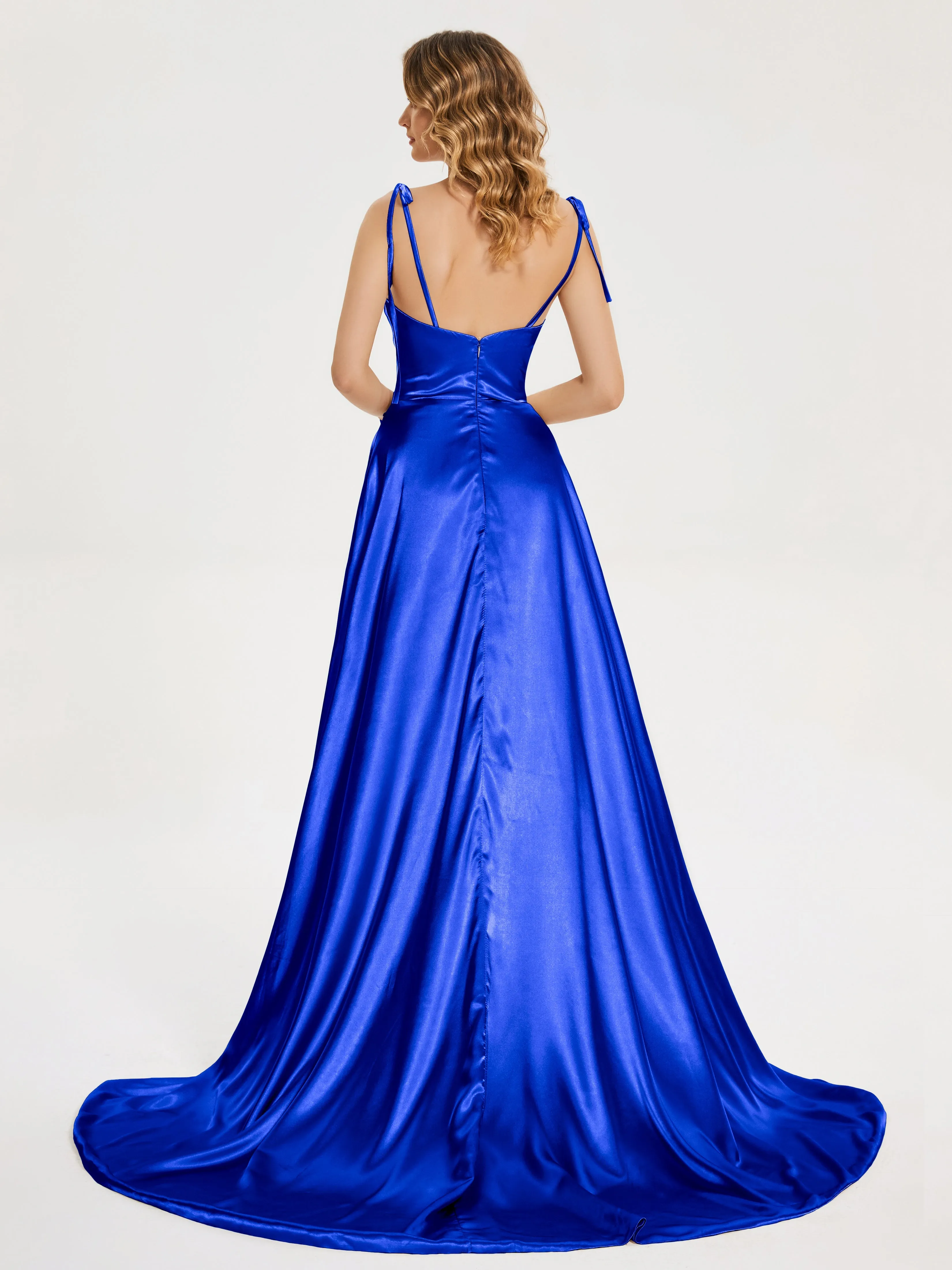 Kamila Cowl Court Train Soft Satin Dresses