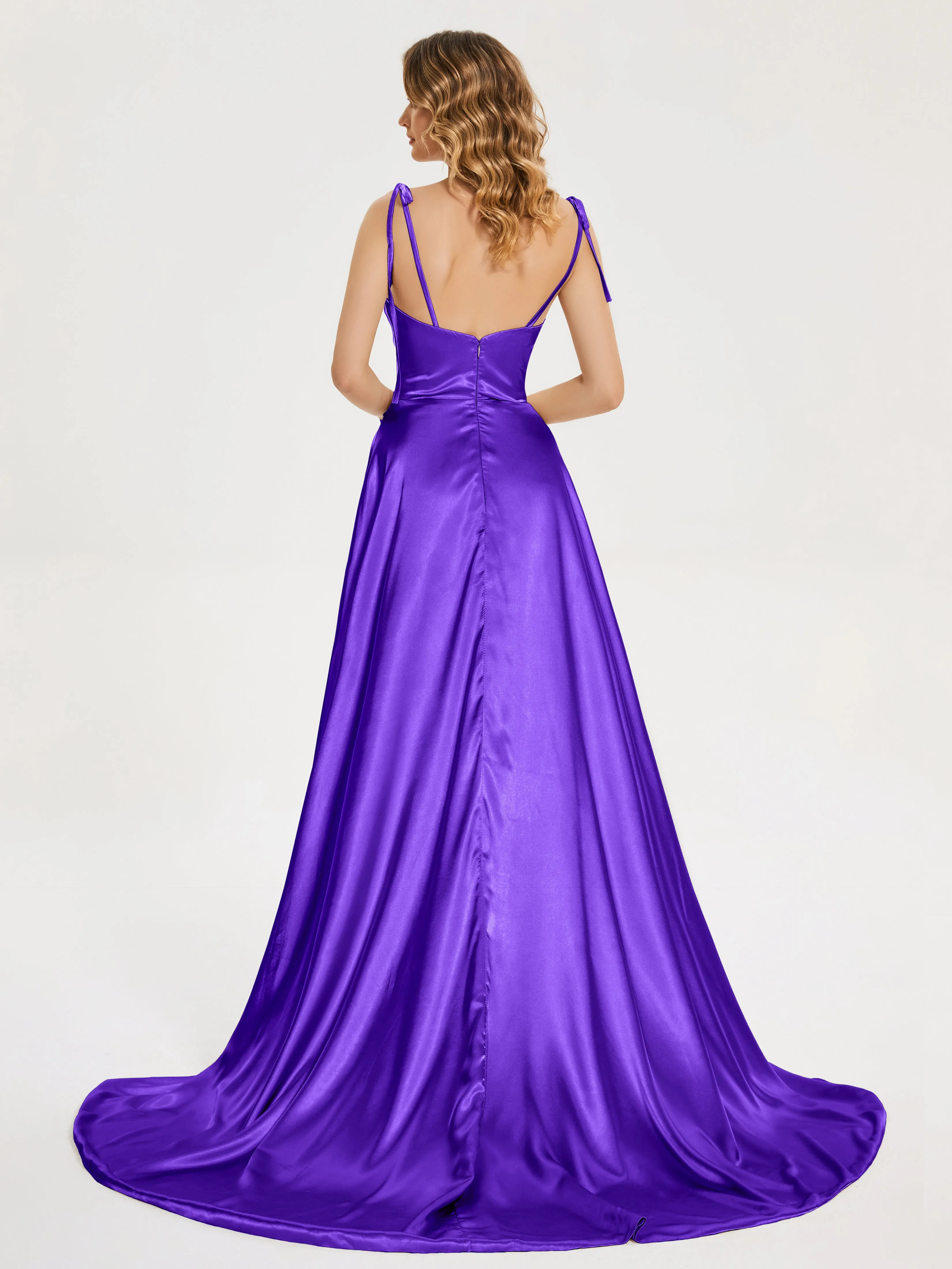Kamila Cowl Court Train Soft Satin Dresses