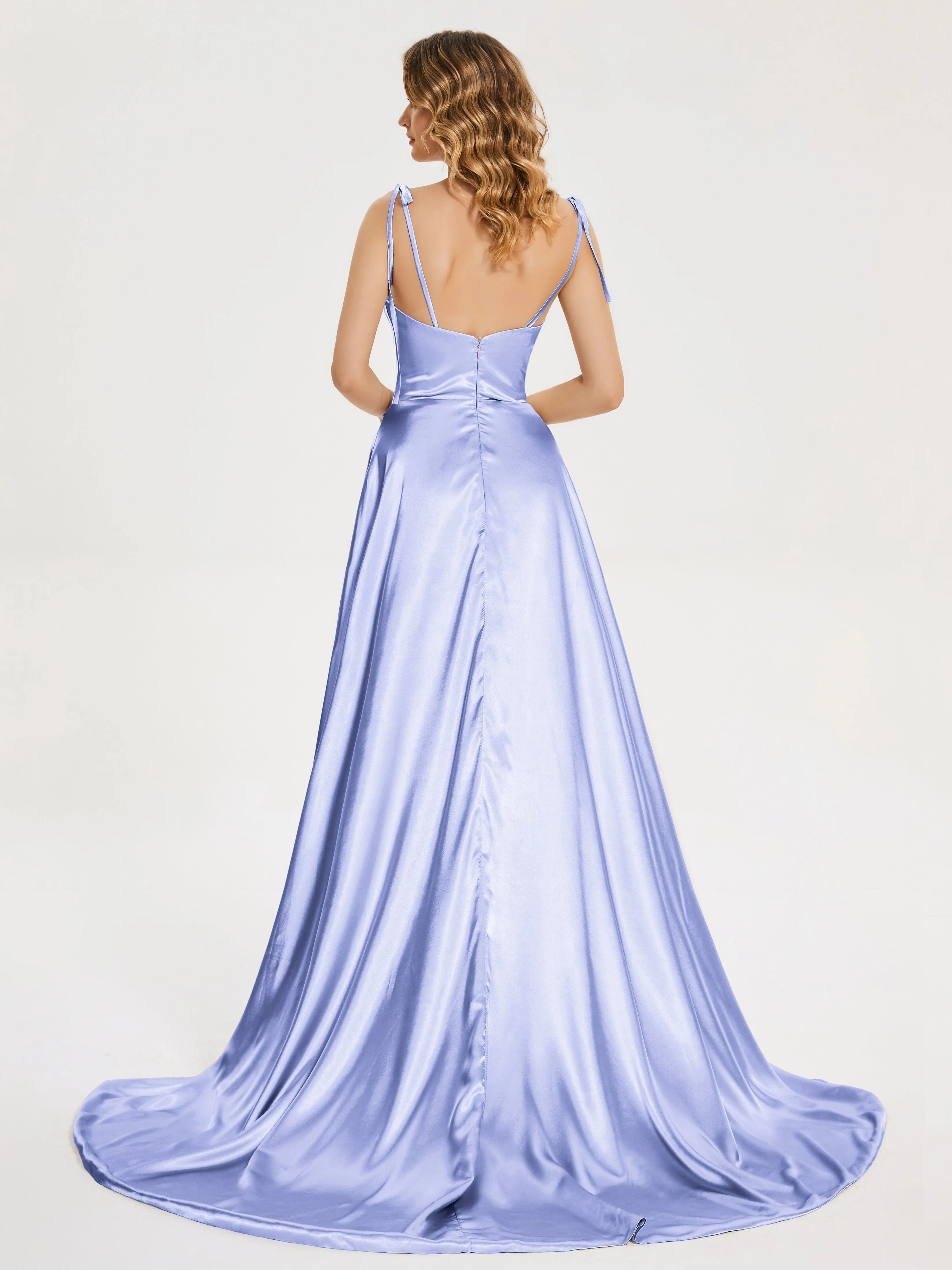 Kamila Cowl Court Train Soft Satin Dresses