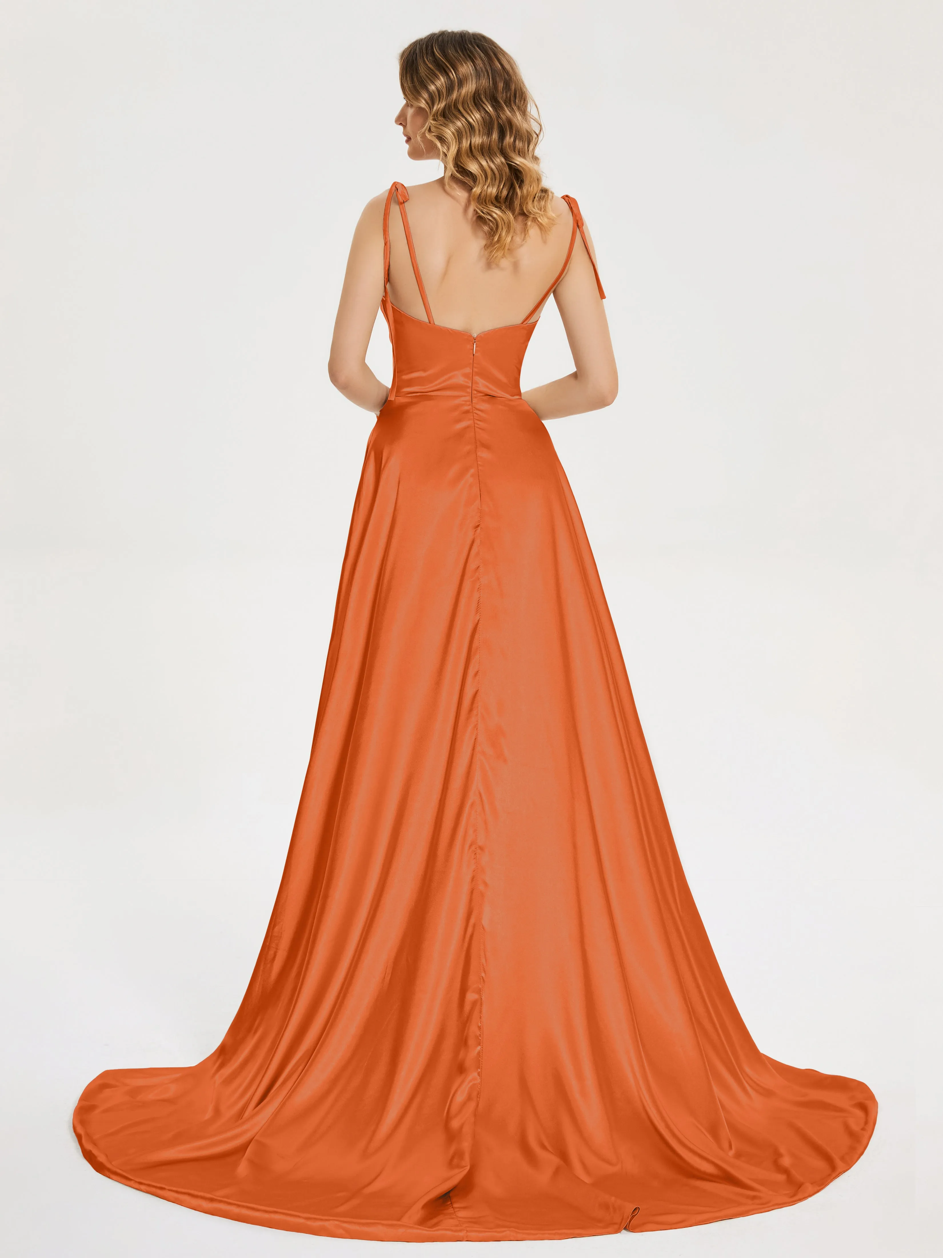 Kamila Cowl Court Train Soft Satin Dresses