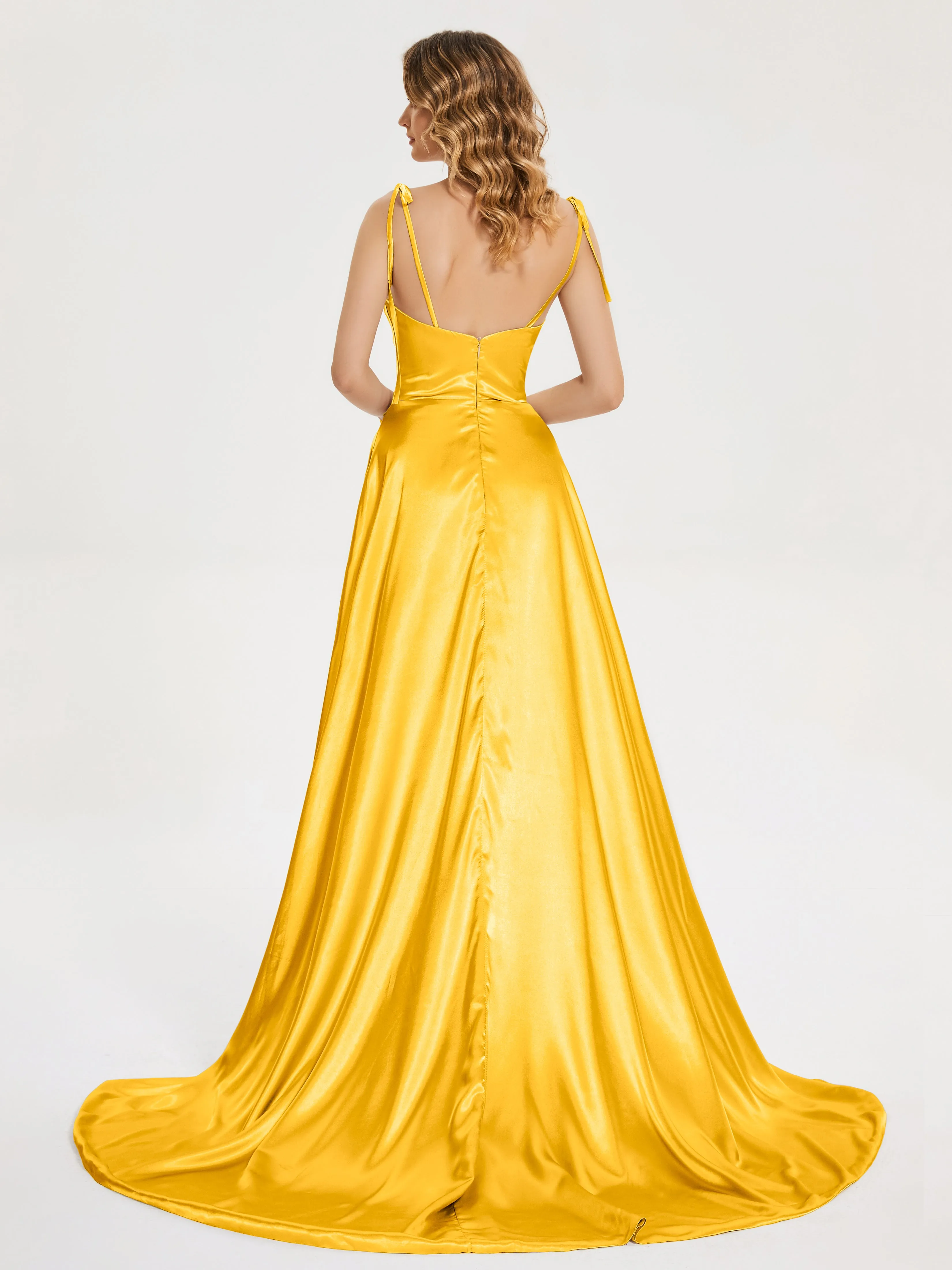 Kamila Cowl Court Train Soft Satin Dresses