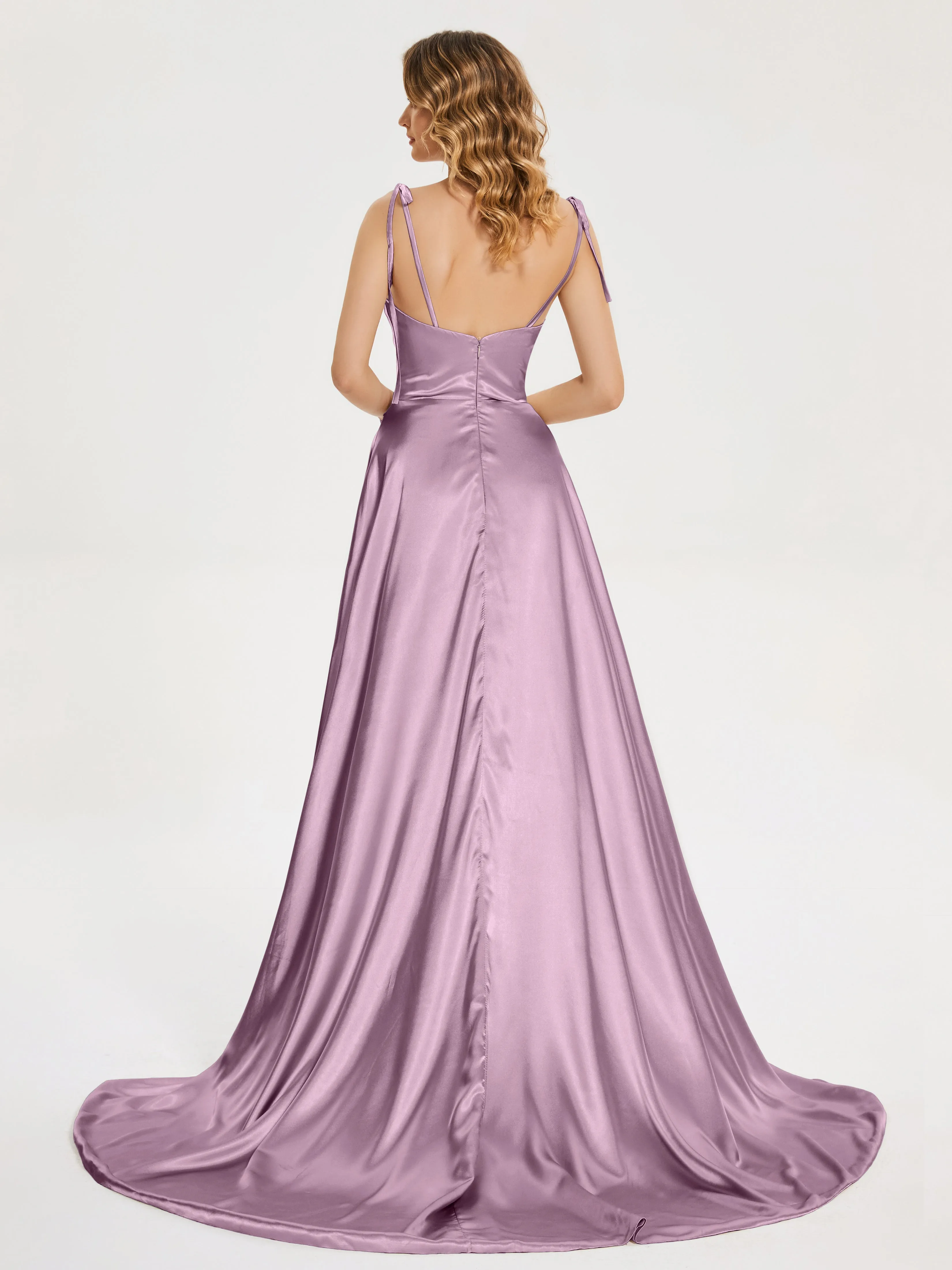 Kamila Cowl Court Train Soft Satin Dresses