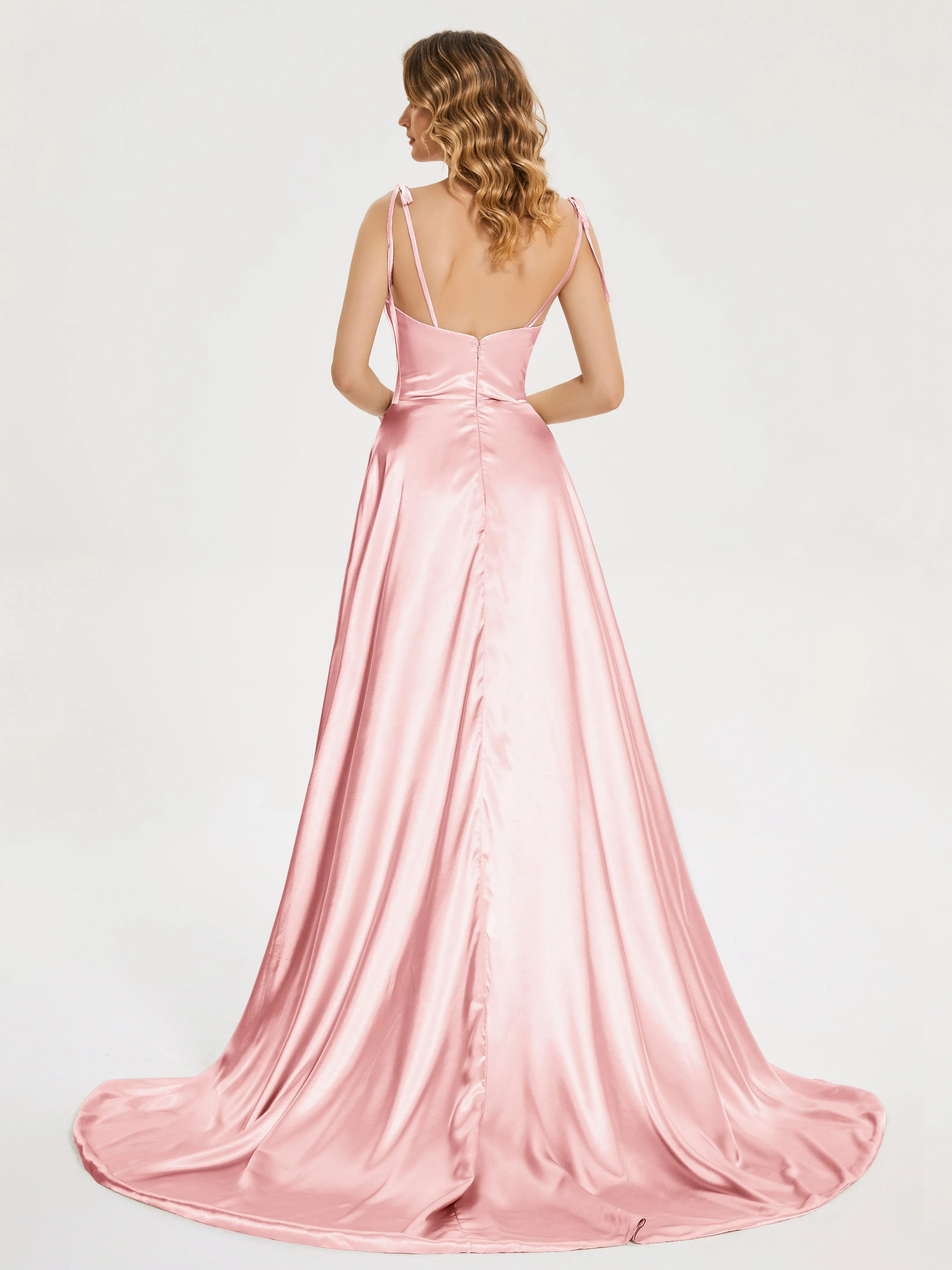 Kamila Cowl Court Train Soft Satin Dresses