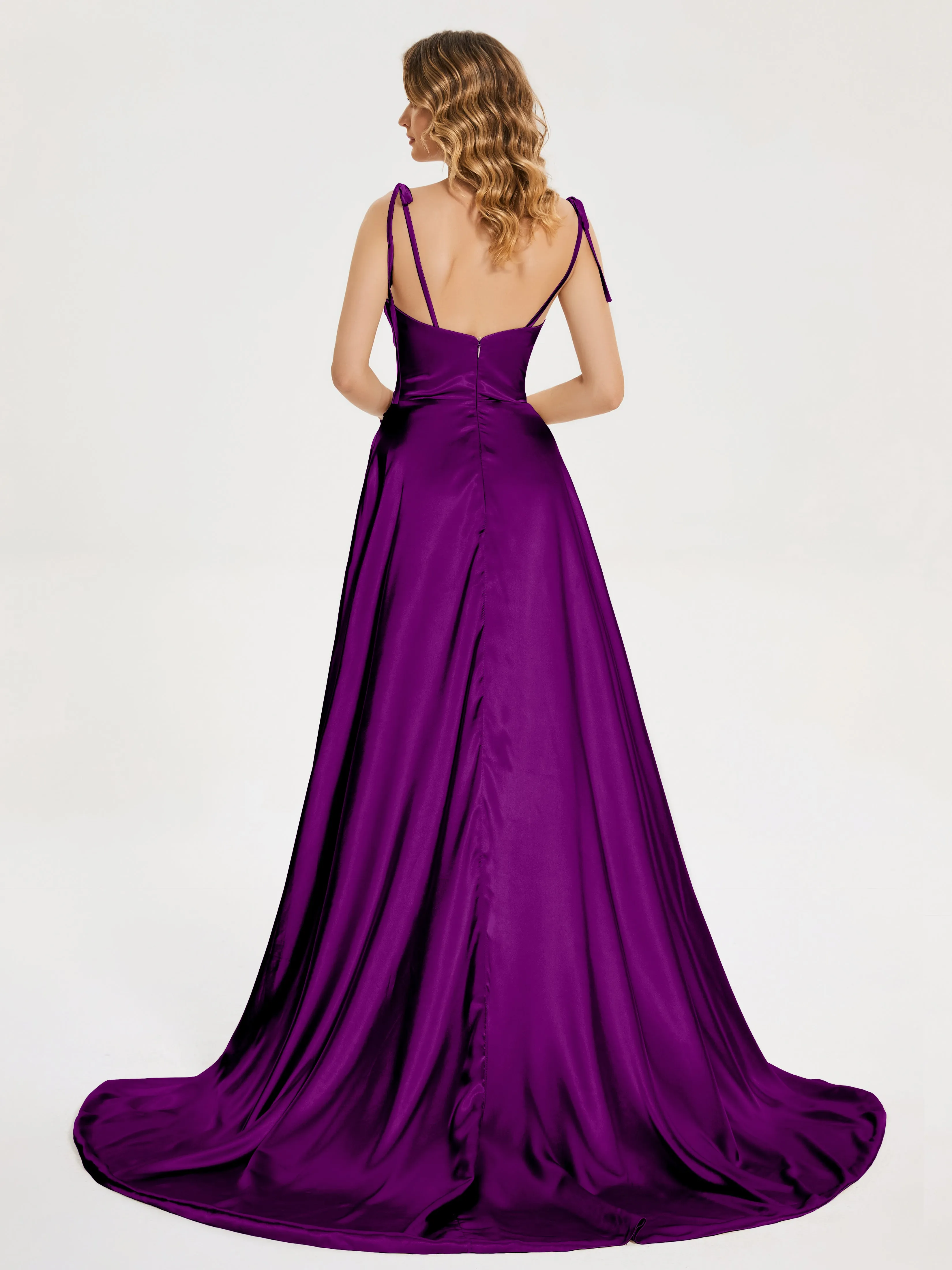 Kamila Cowl Court Train Soft Satin Dresses