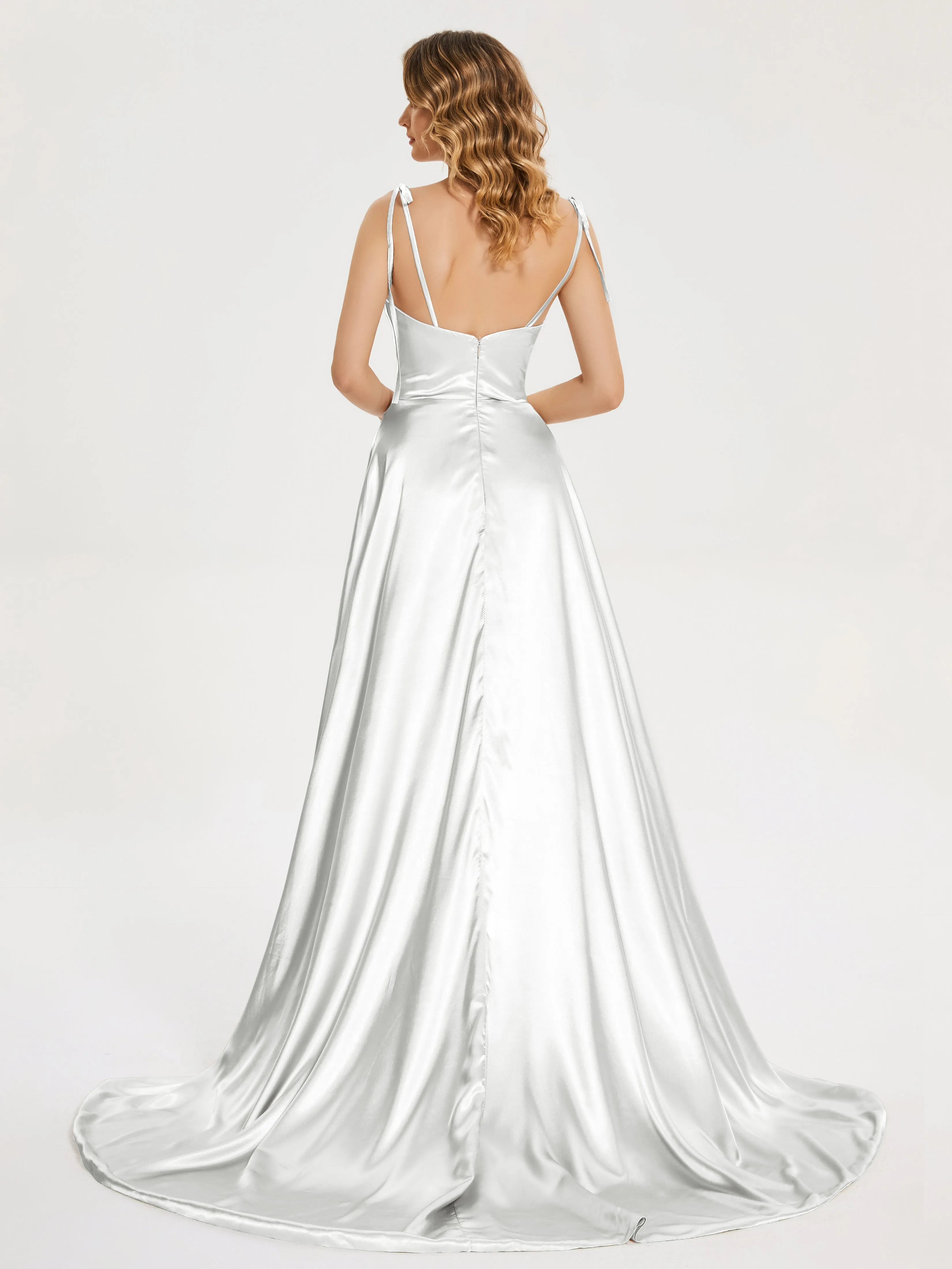 Kamila Cowl Court Train Soft Satin Dresses
