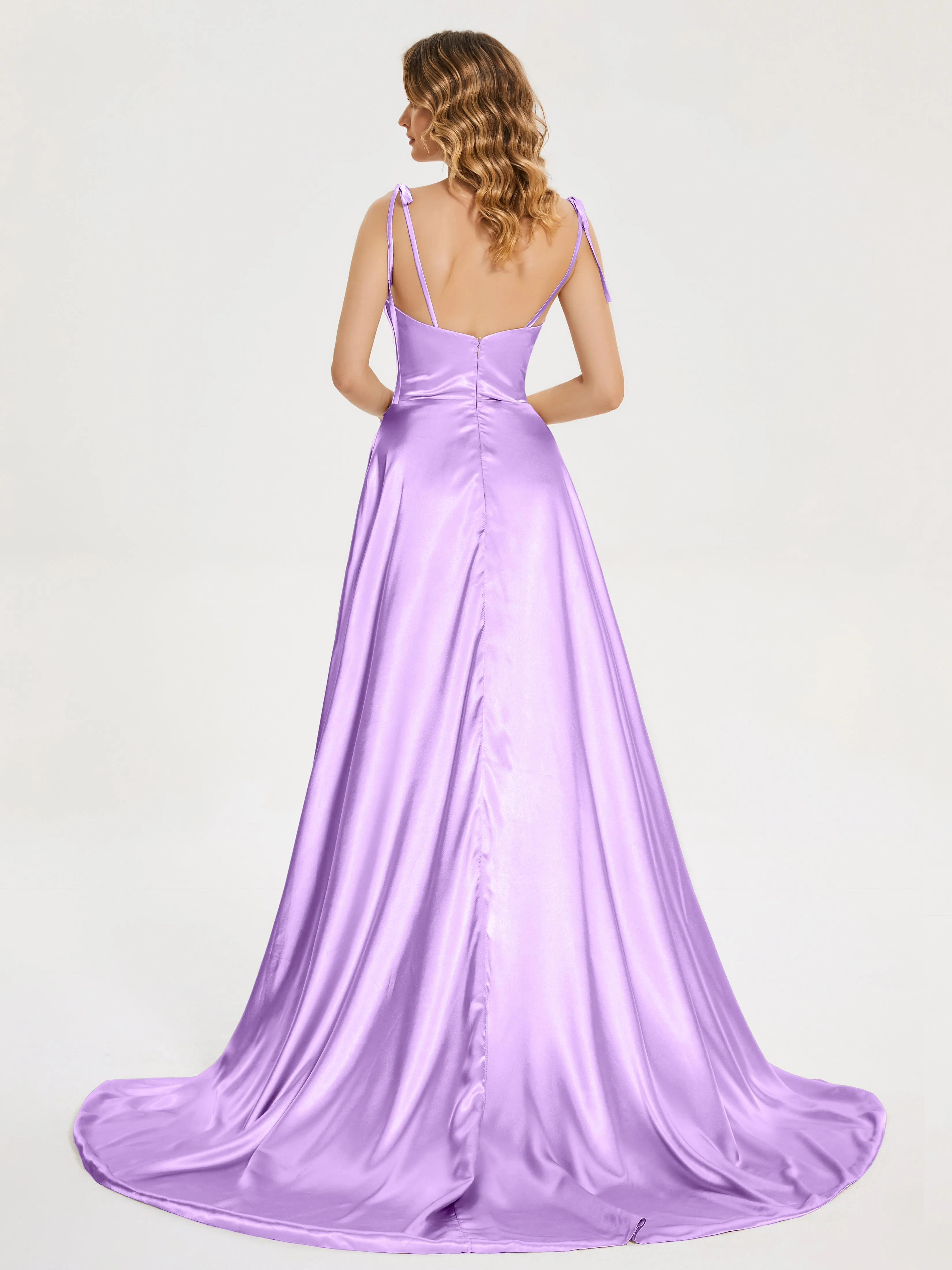 Kamila Cowl Court Train Soft Satin Dresses