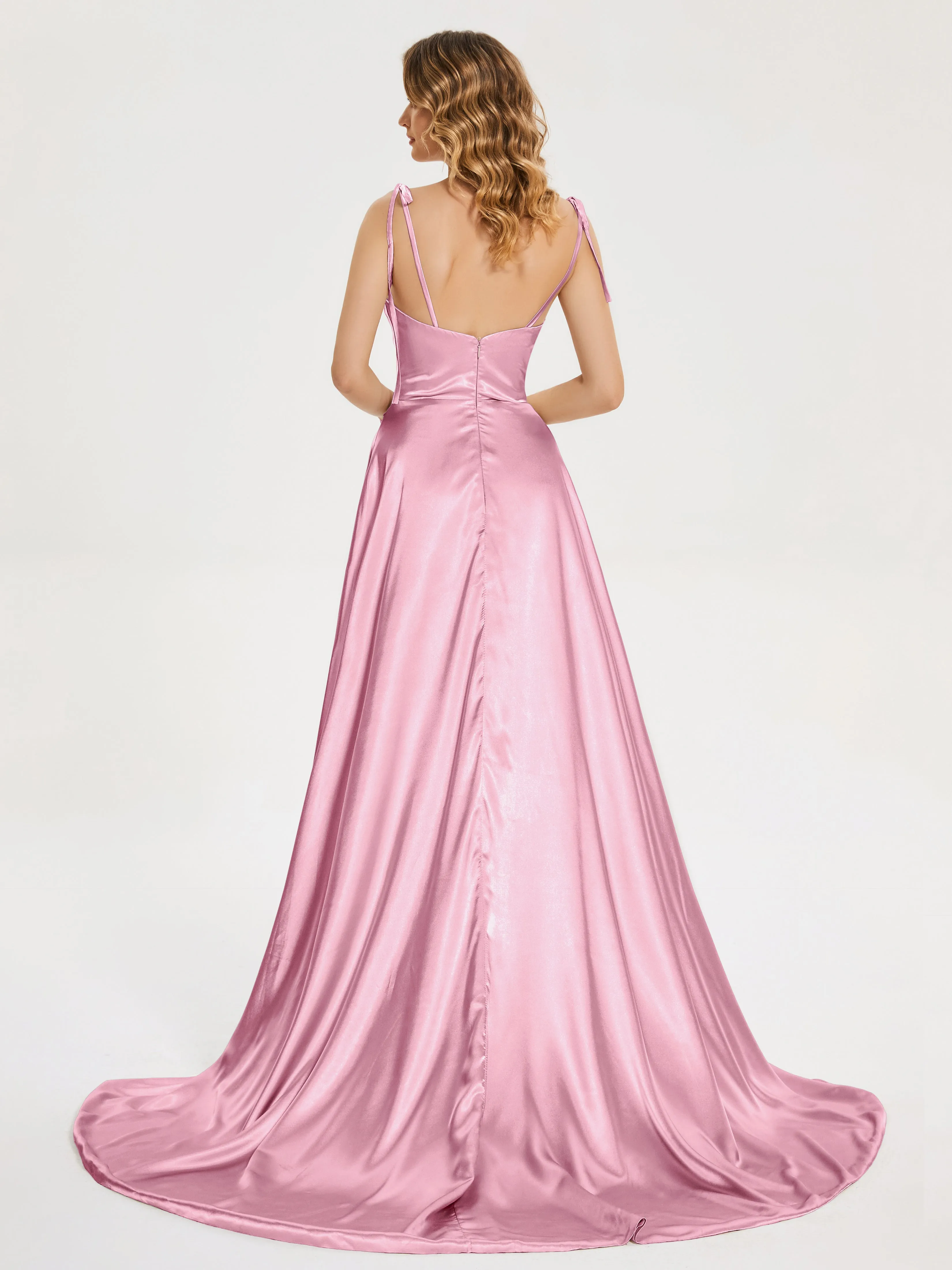 Kamila Cowl Court Train Soft Satin Dresses