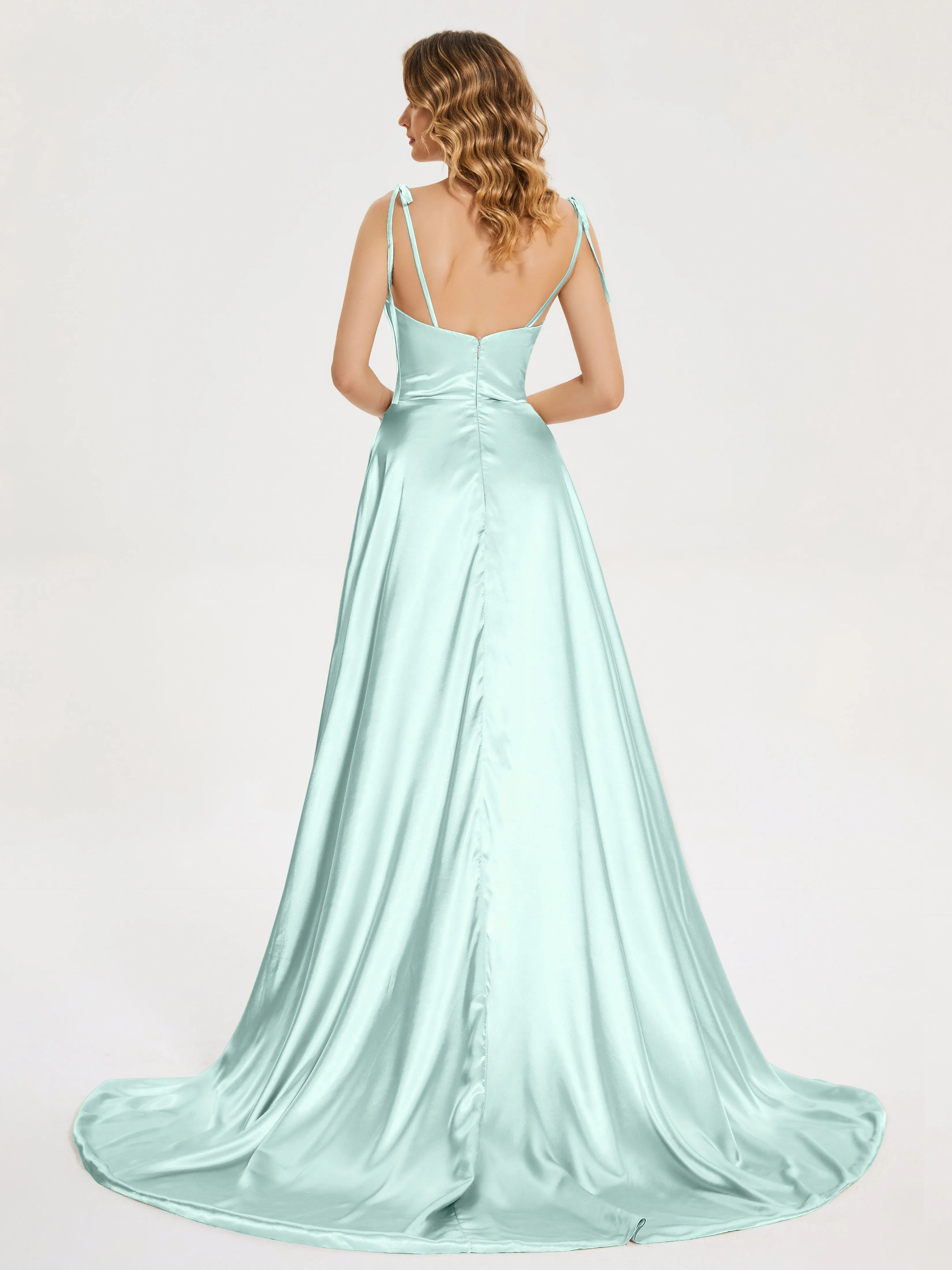 Kamila Cowl Court Train Soft Satin Dresses
