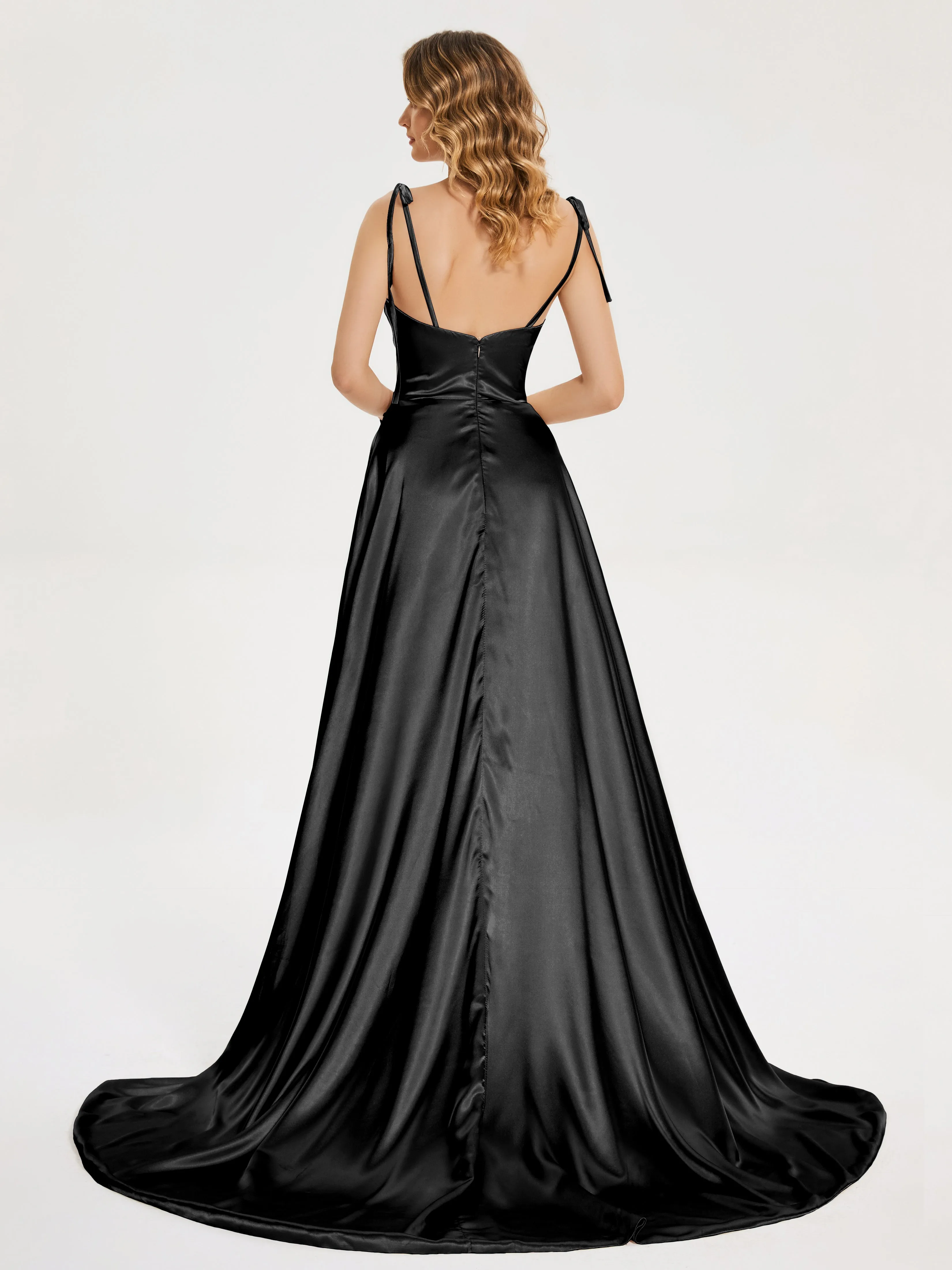 Kamila Cowl Court Train Soft Satin Dresses