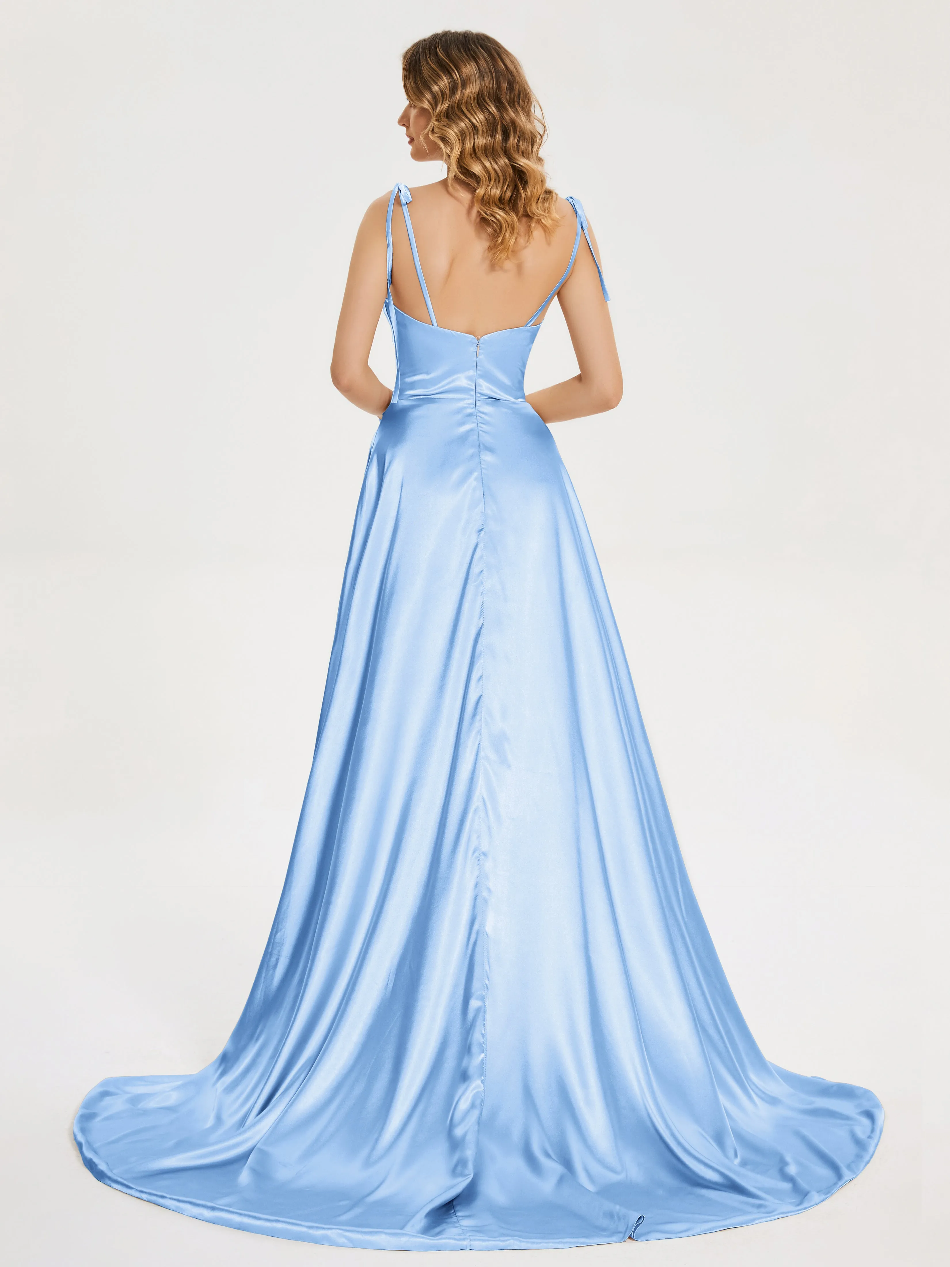 Kamila Cowl Court Train Soft Satin Dresses