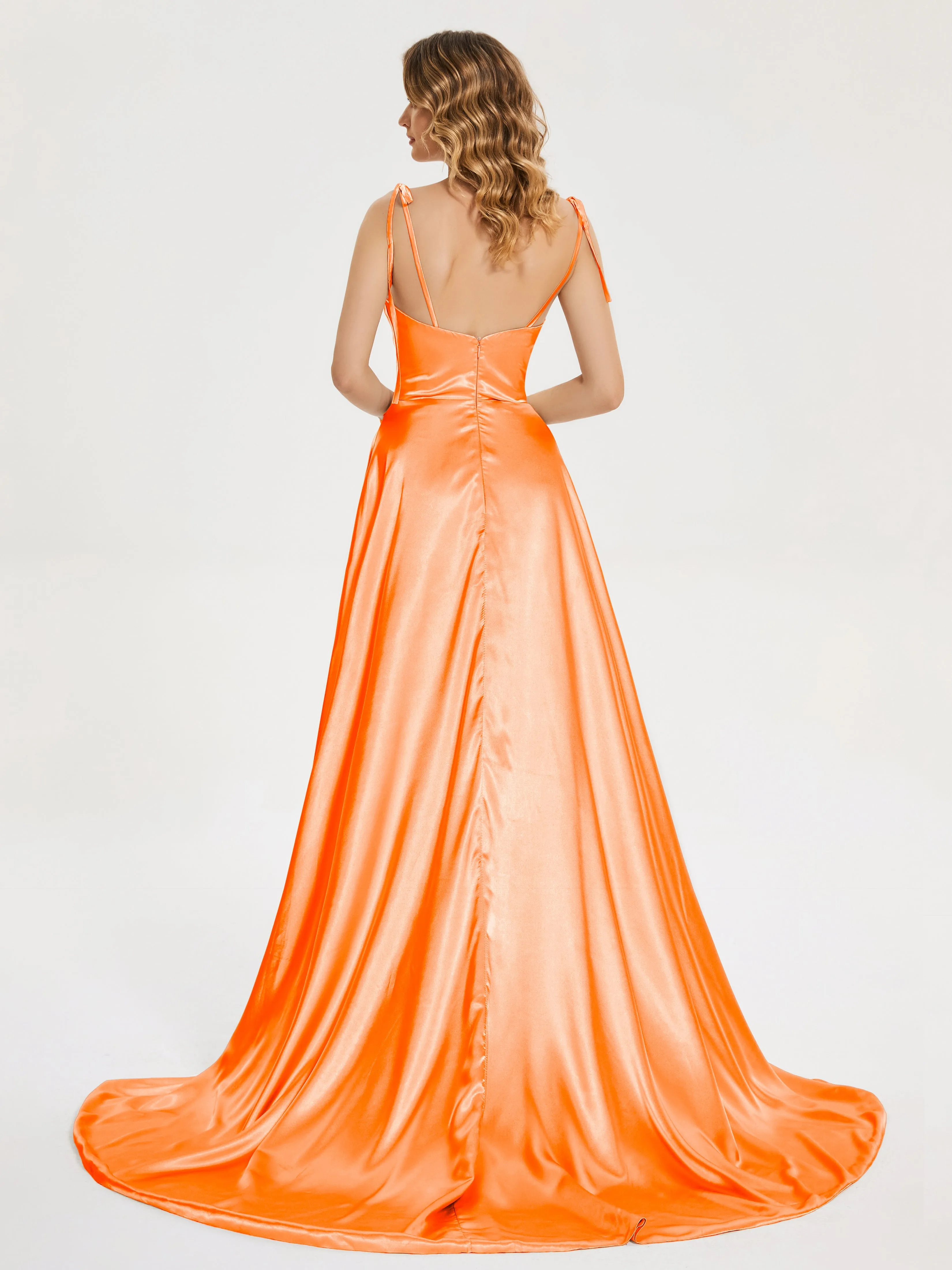 Kamila Cowl Court Train Soft Satin Dresses