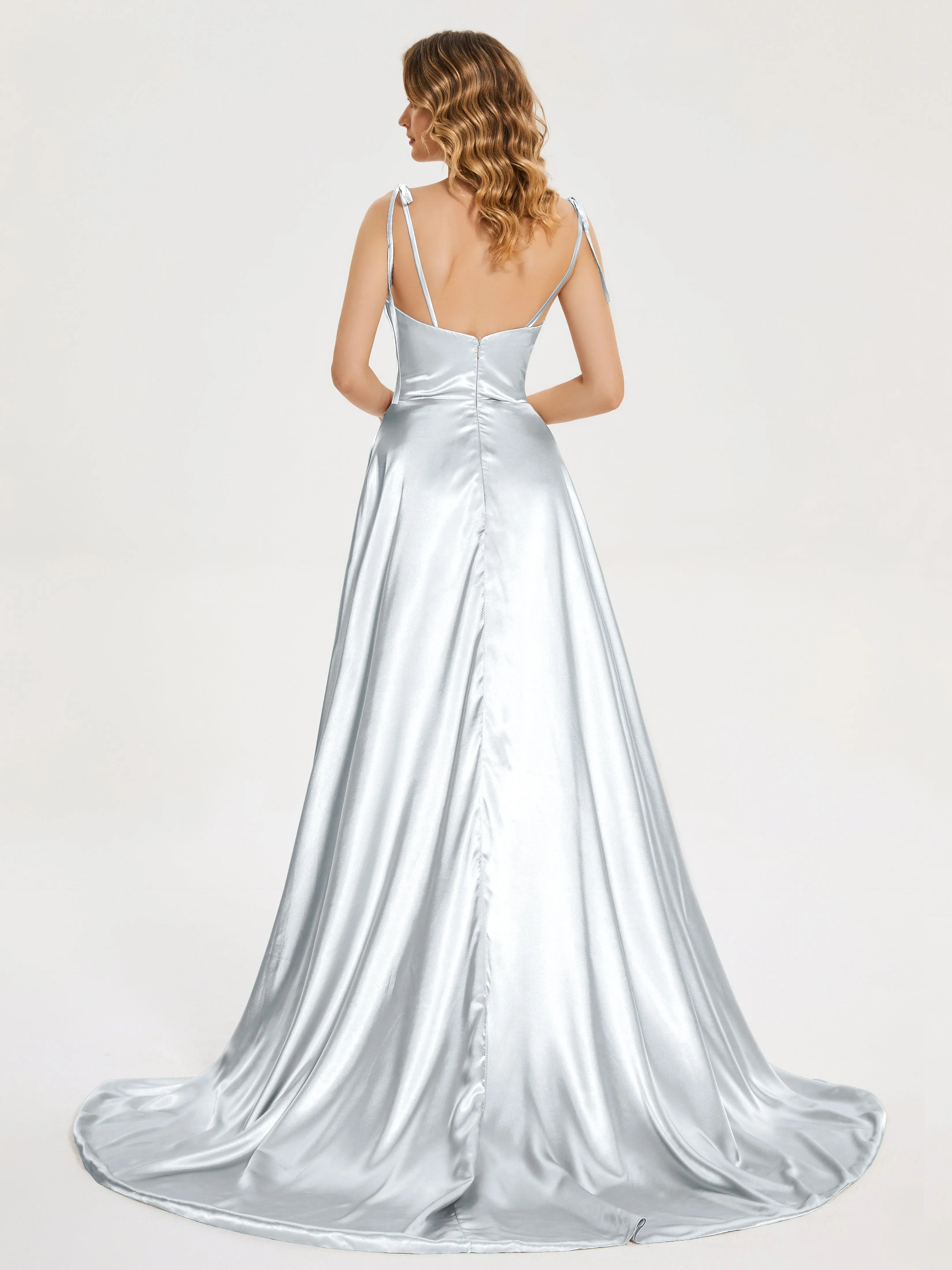 Kamila Cowl Court Train Soft Satin Dresses