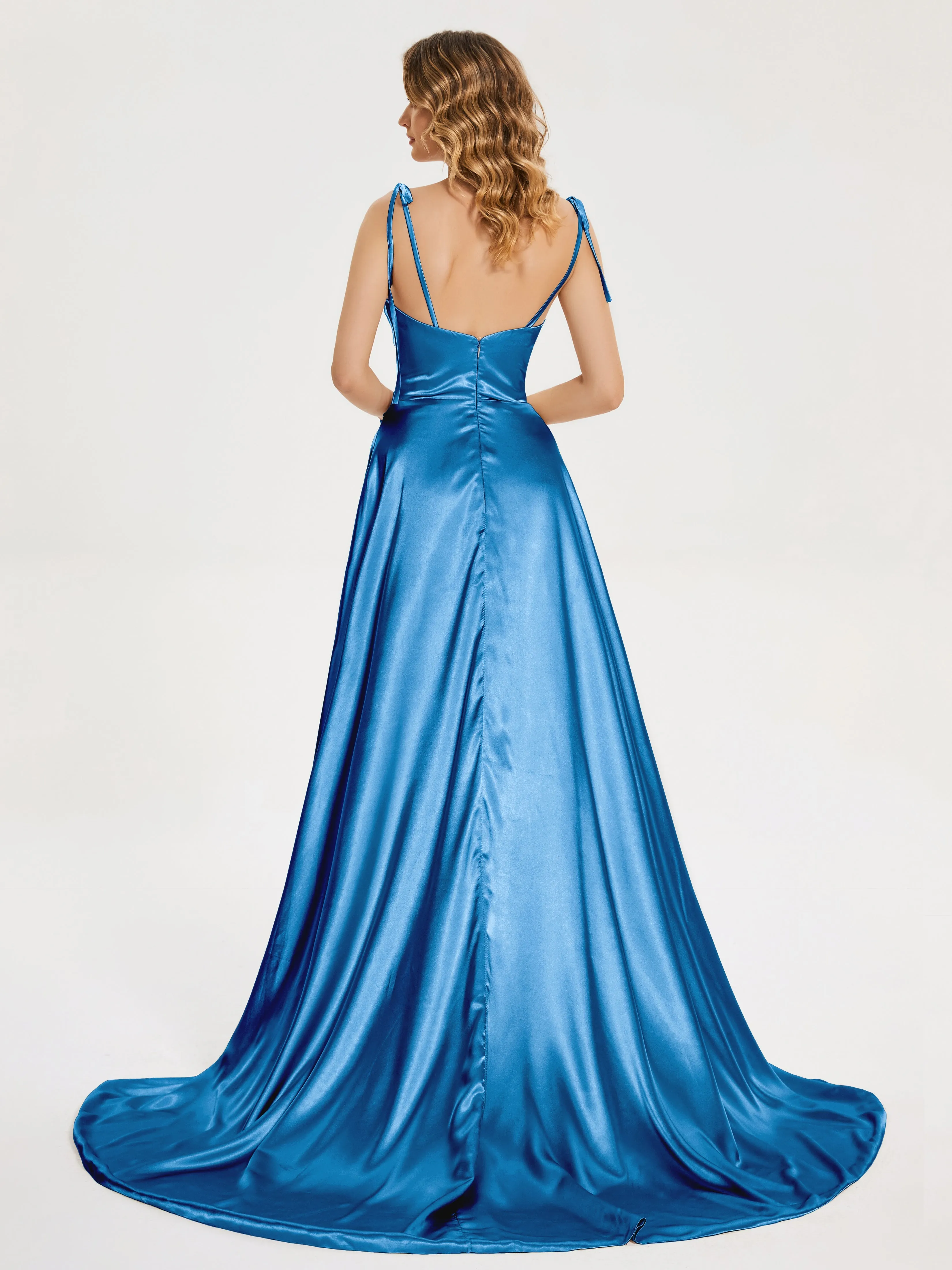 Kamila Cowl Court Train Soft Satin Dresses