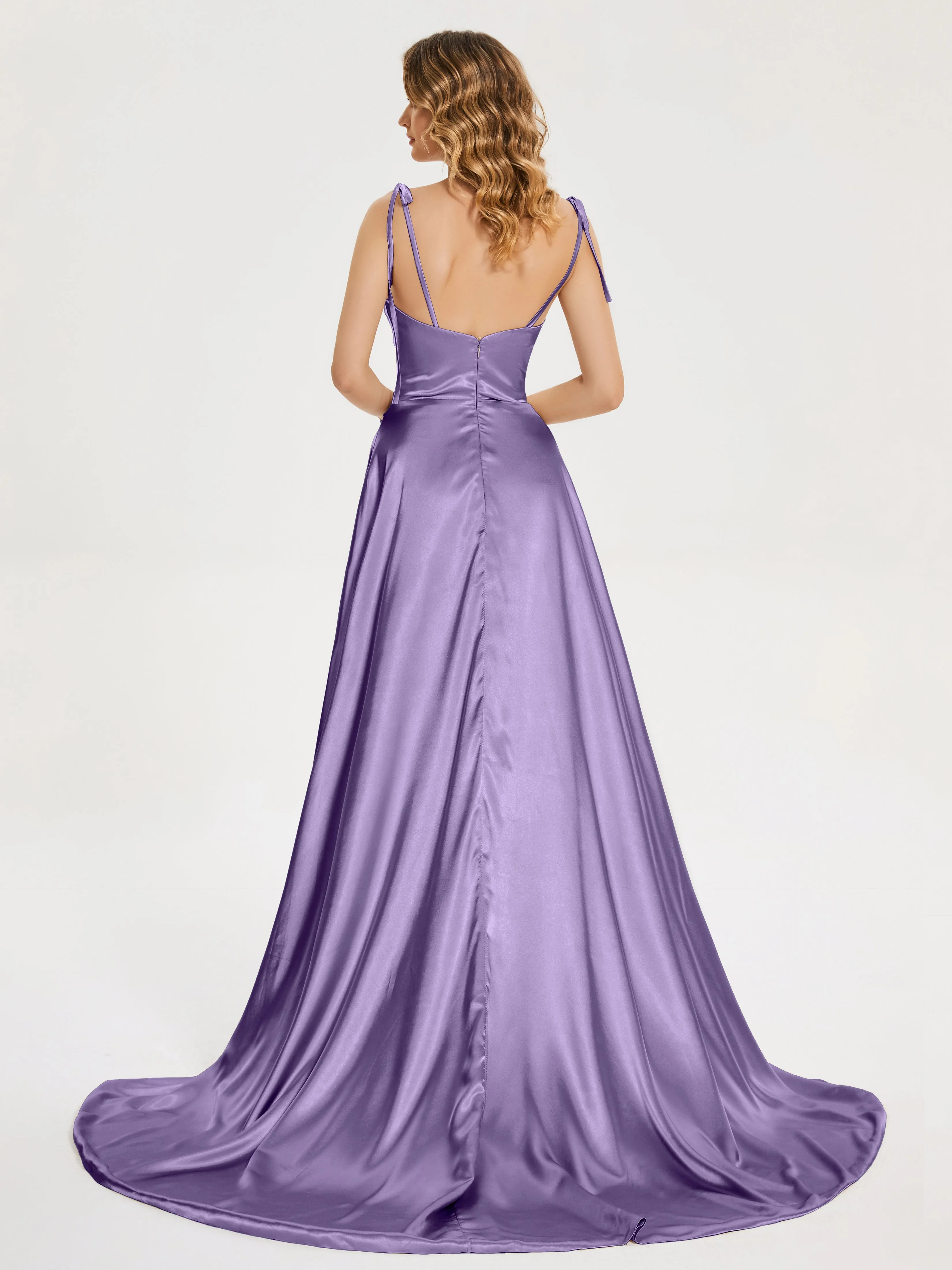 Kamila Cowl Court Train Soft Satin Dresses