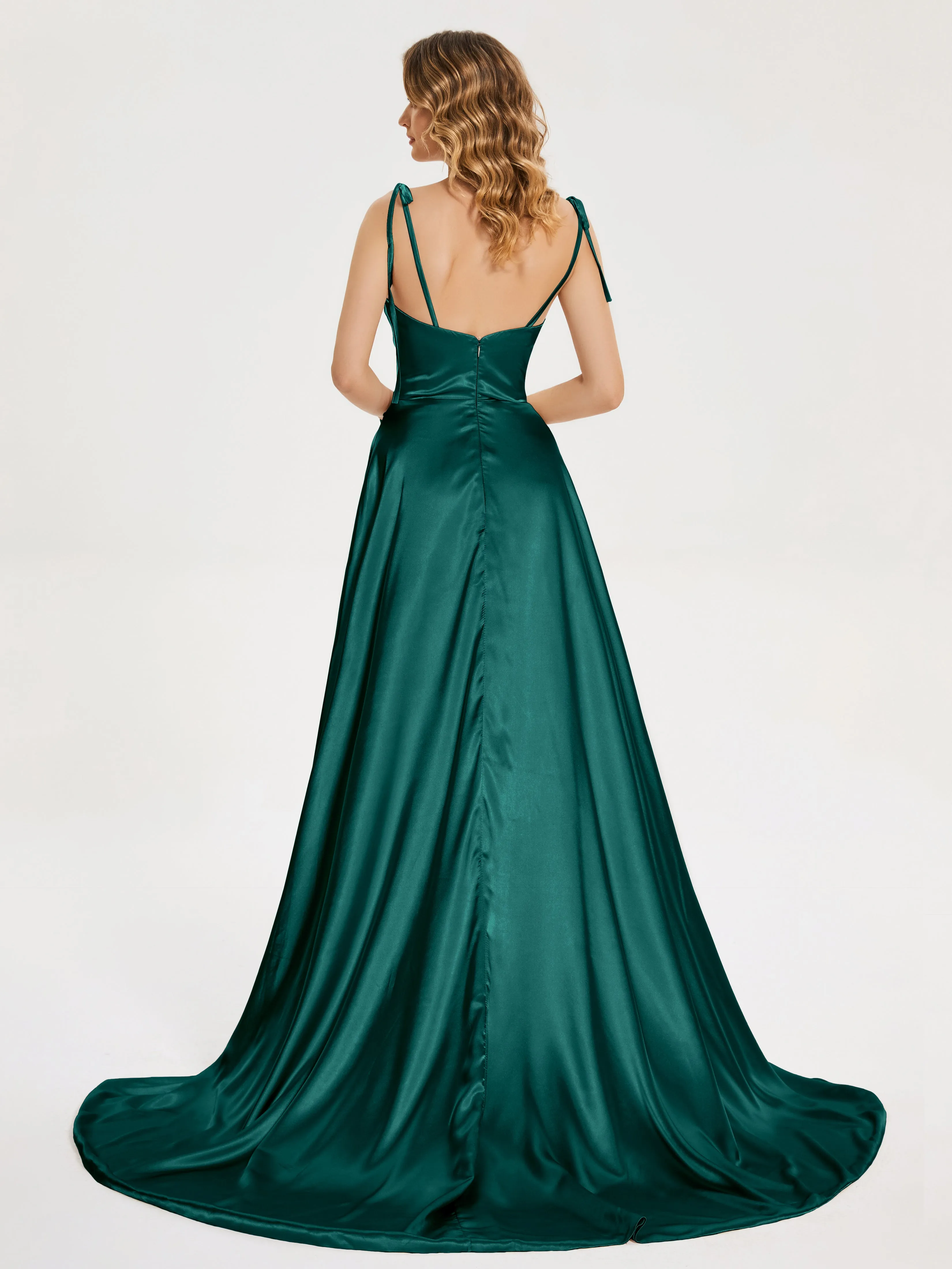 Kamila Cowl Court Train Soft Satin Dresses