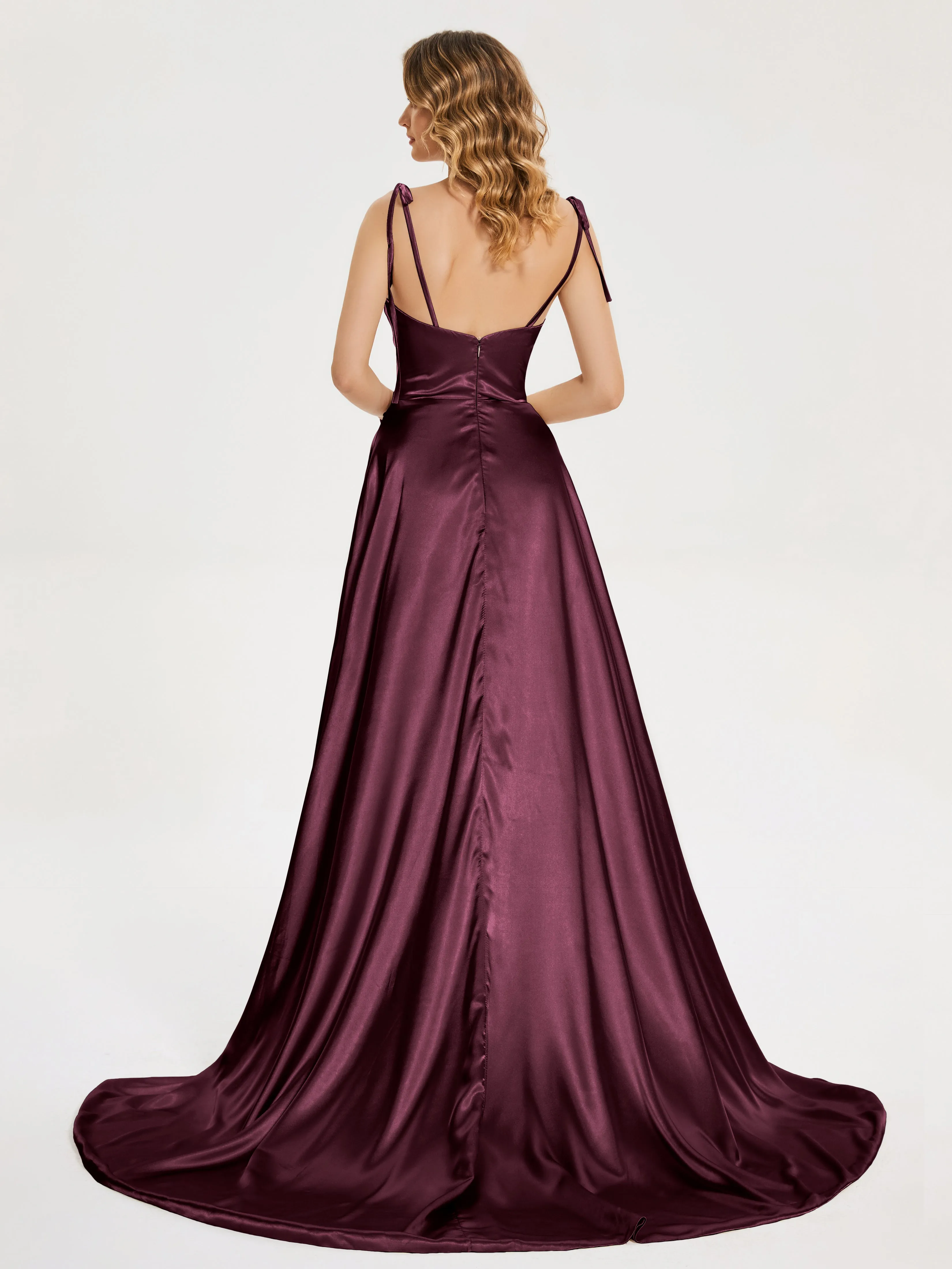 Kamila Cowl Court Train Soft Satin Dresses