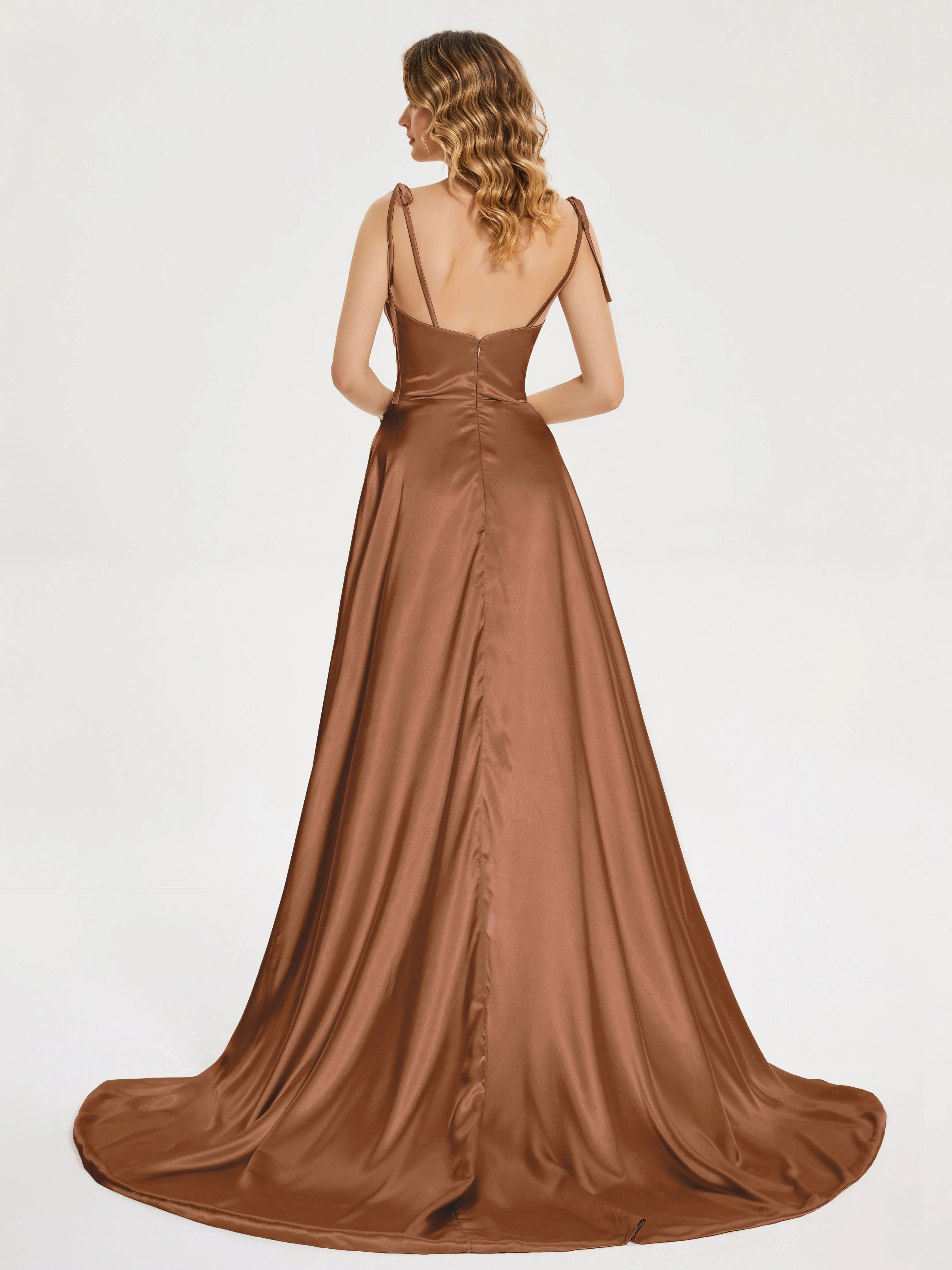 Kamila Cowl Court Train Soft Satin Dresses