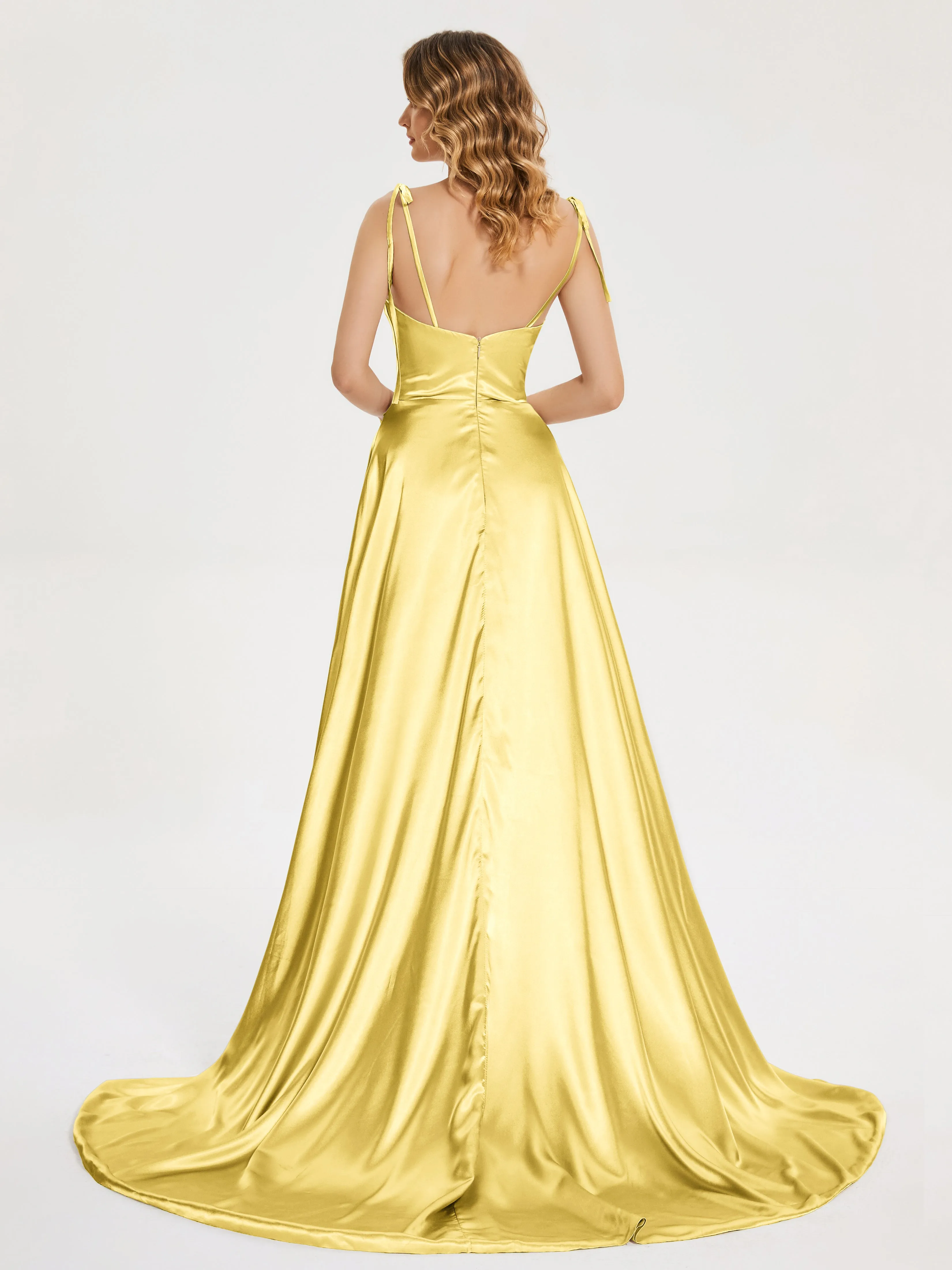 Kamila Cowl Court Train Soft Satin Dresses