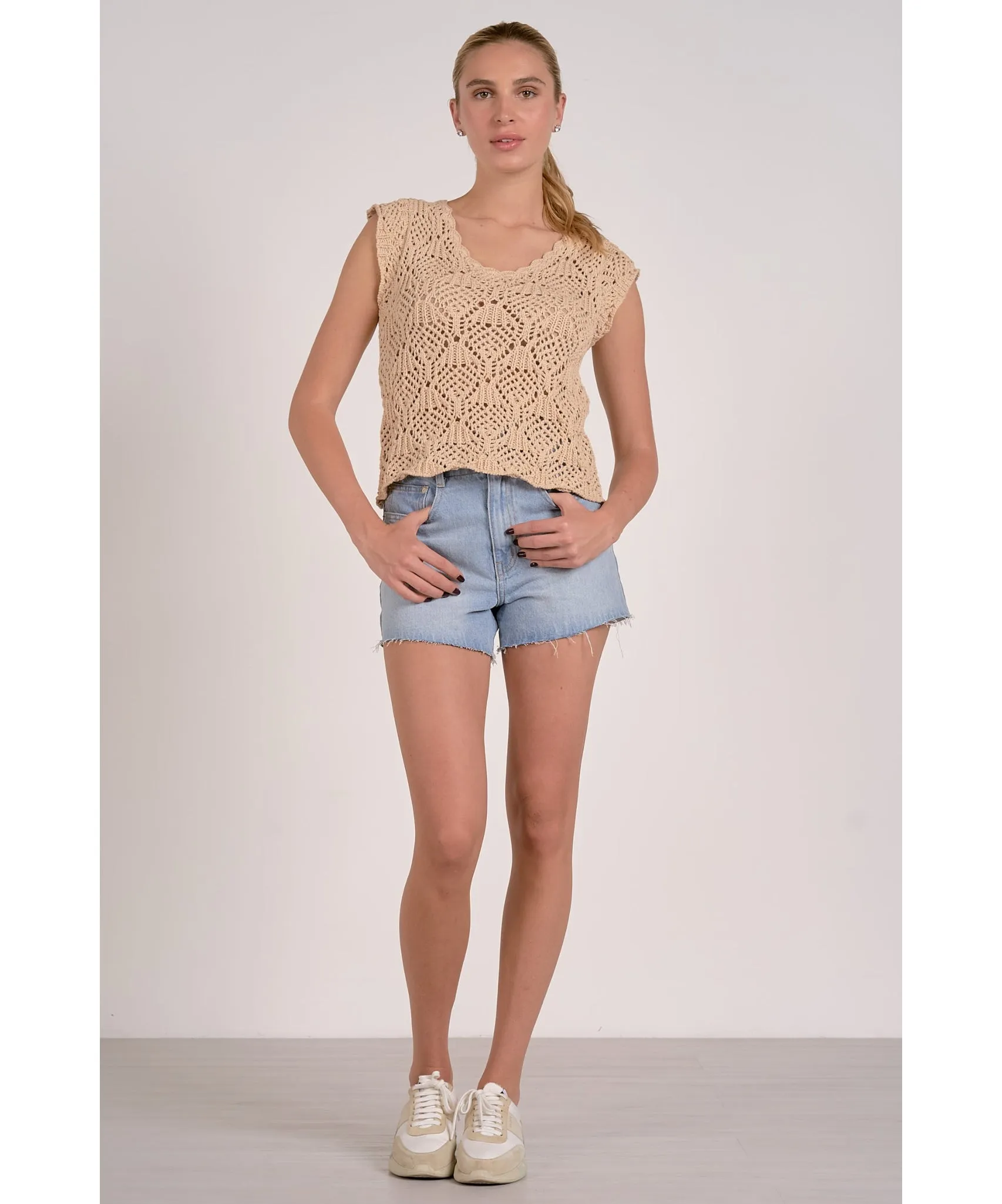 Kennedy Crochet Knit Top