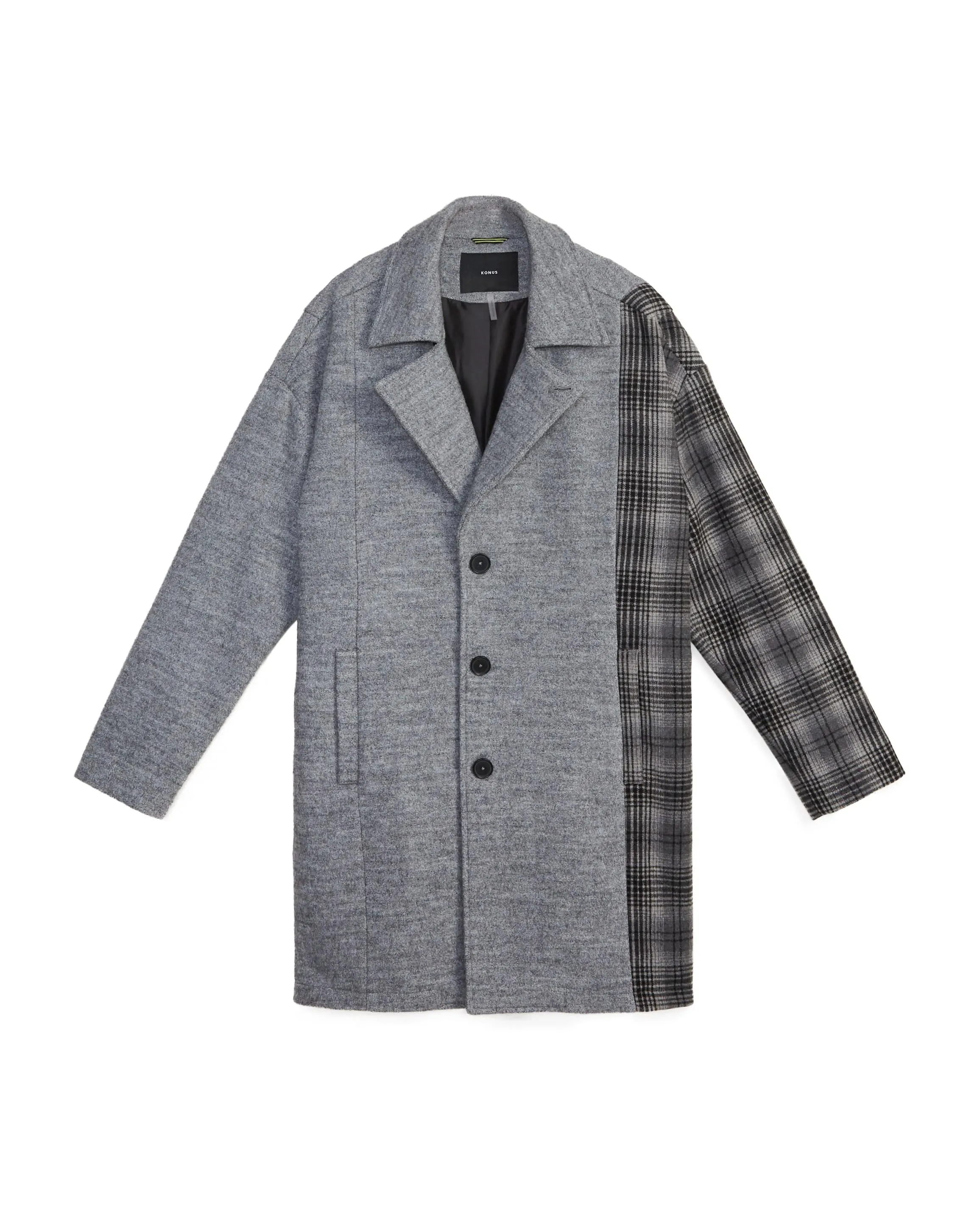 Konus Men's Oversize Wool Blend Coat in Grey
