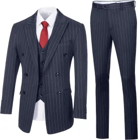 Mens Suit Plaid Slim Fit 3 Pieces Checked Casual Tuxedo Formal Suits for Men Wedding Business Party Blazer Vest Pants Set