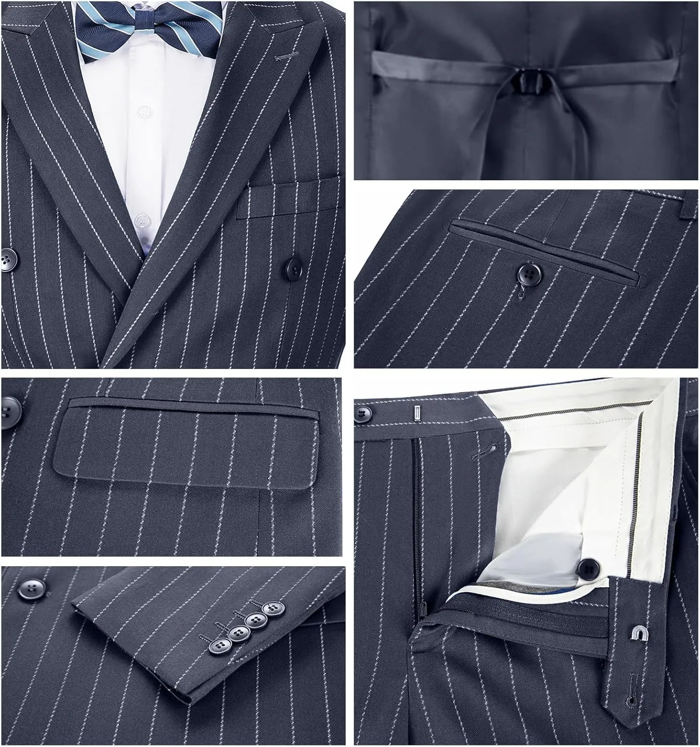 Mens Suit Plaid Slim Fit 3 Pieces Checked Casual Tuxedo Formal Suits for Men Wedding Business Party Blazer Vest Pants Set