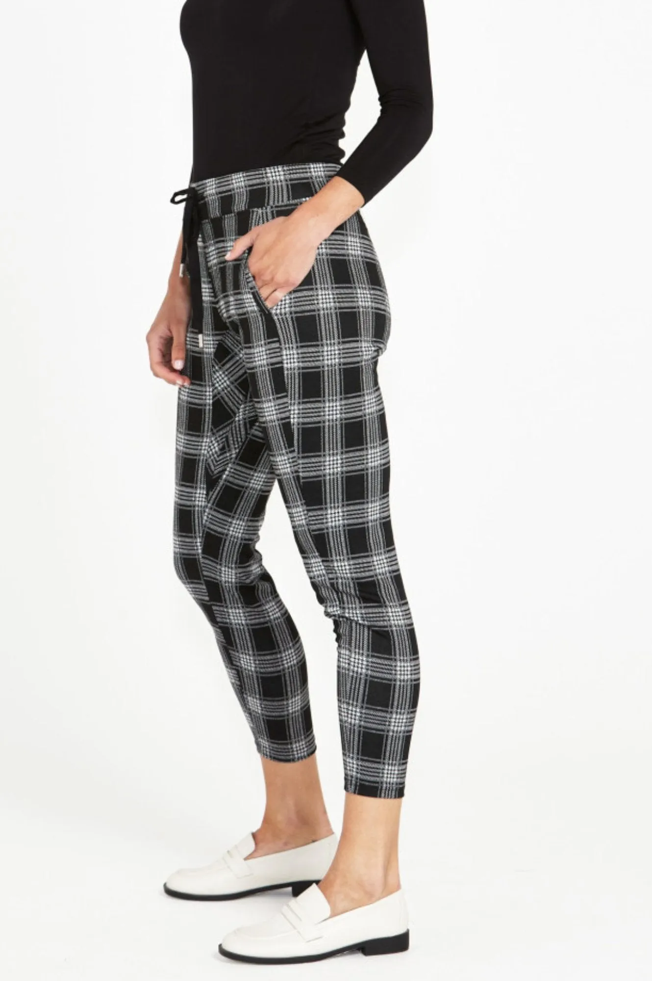 Miranda Ponte Joggers - Black Check