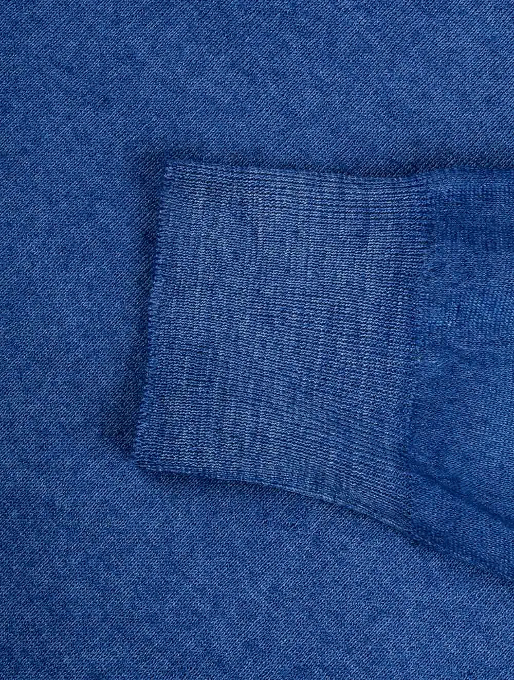 Mock Neck Half Zip Blue
