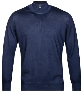 Mock Neck Half Zip Dark Blue