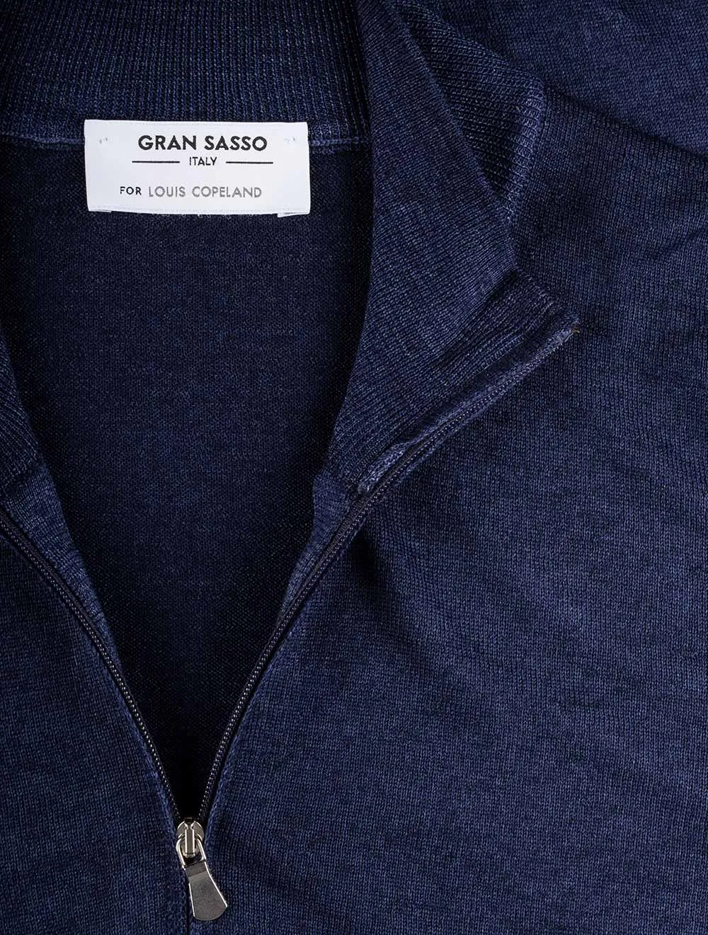 Mock Neck Half Zip Dark Blue