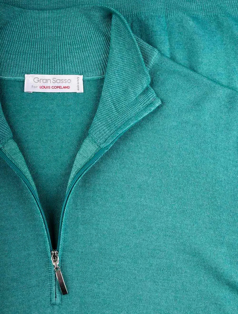 Mock Neck Half Zip Knitwear Green