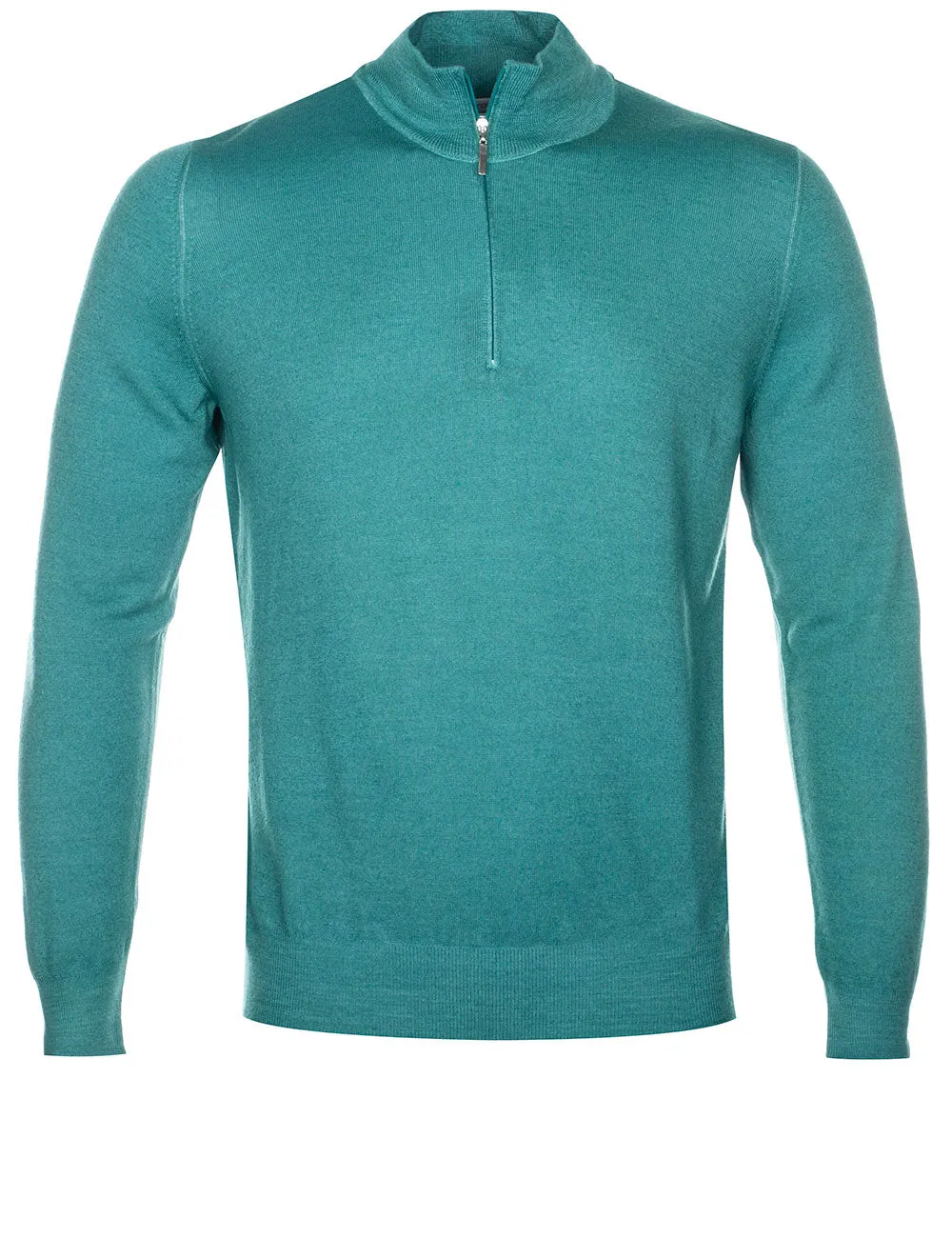 Mock Neck Half Zip Knitwear Green