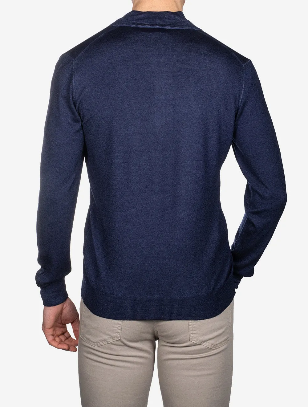 Mock Neck Half Zip Knitwear Navy