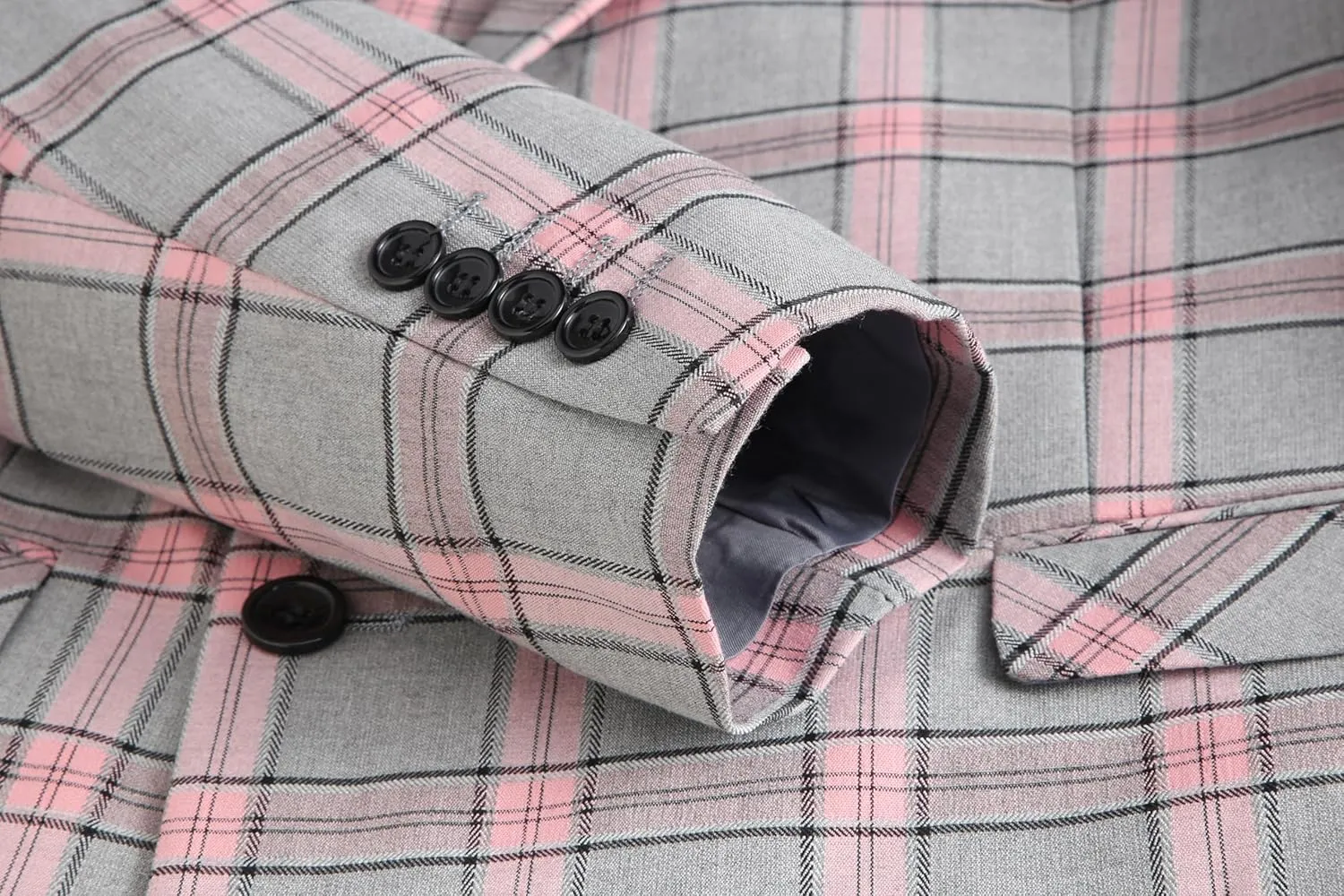 MOGU Men's Slim Fit Plaid Suit Set  Sport Coat Blazer, Vest & Pants (Each Sold Separately) for Wedding, Prom & Party