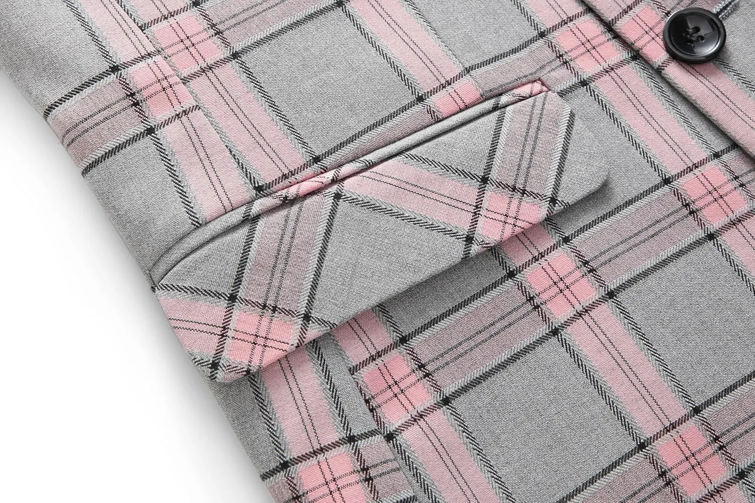 MOGU Men's Slim Fit Plaid Suit Set  Sport Coat Blazer, Vest & Pants (Each Sold Separately) for Wedding, Prom & Party