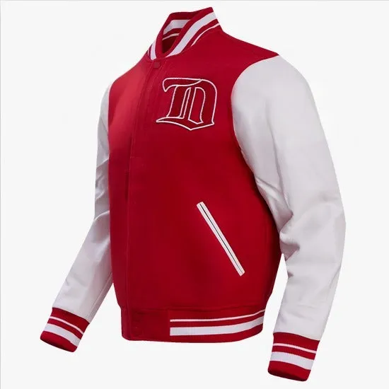 NHL DETROIT RED WINGS RETRO CLASSIC MEN'S RIB WOOL VARSITY JACKET