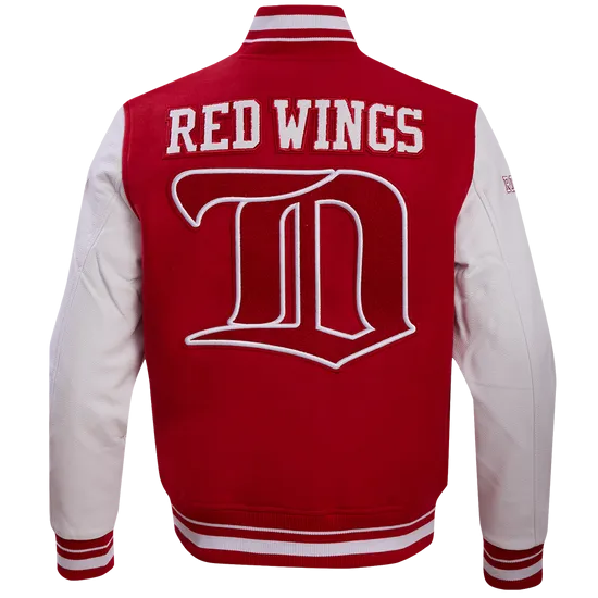 NHL DETROIT RED WINGS RETRO CLASSIC MEN'S RIB WOOL VARSITY JACKET