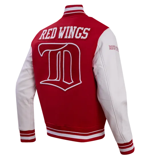 NHL DETROIT RED WINGS RETRO CLASSIC MEN'S RIB WOOL VARSITY JACKET