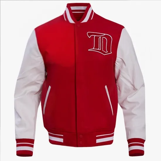 NHL DETROIT RED WINGS RETRO CLASSIC MEN'S RIB WOOL VARSITY JACKET
