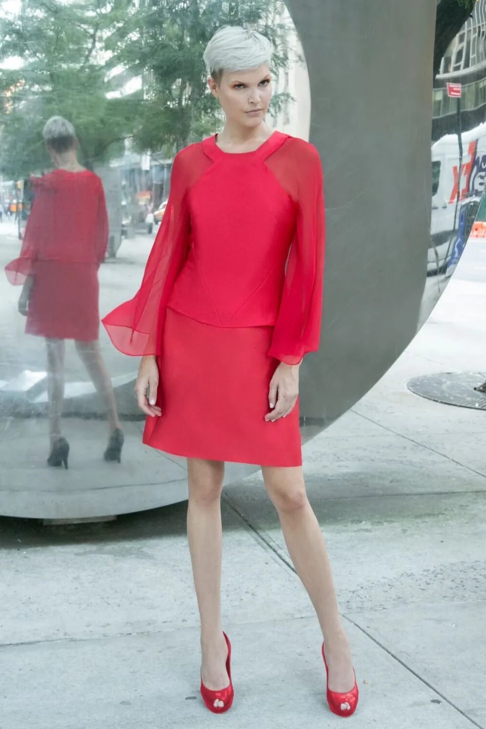 Nicolette Pencil Skirt | Red
