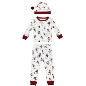 Organic Holiday PJ & Cap Set In Snow Day