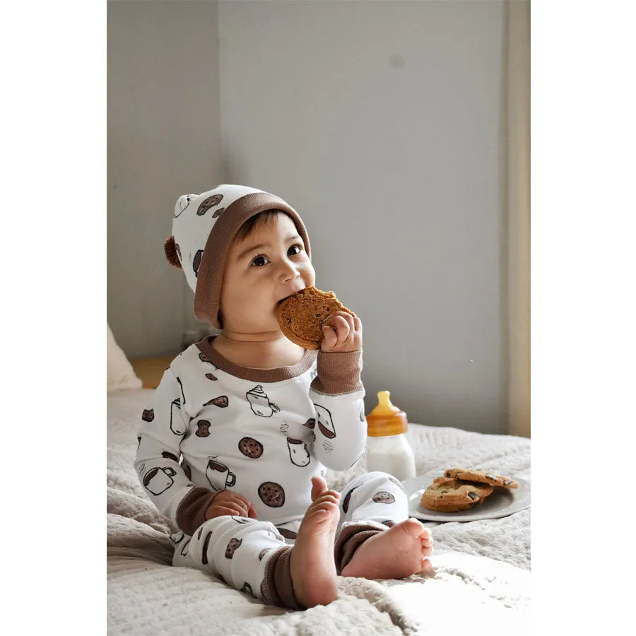 Organic Holiday PJ & Cap Set In Waiting For Santa