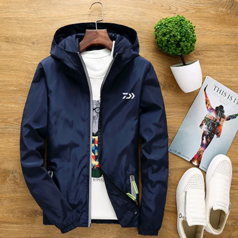 Outdoor  Big Size Men Jacket Couple Windbreaker Reflective Fishing Clothes