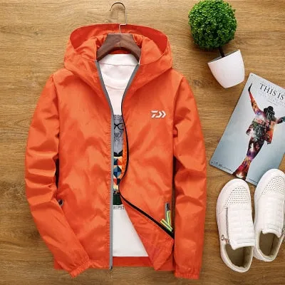 Outdoor  Big Size Men Jacket Couple Windbreaker Reflective Fishing Clothes