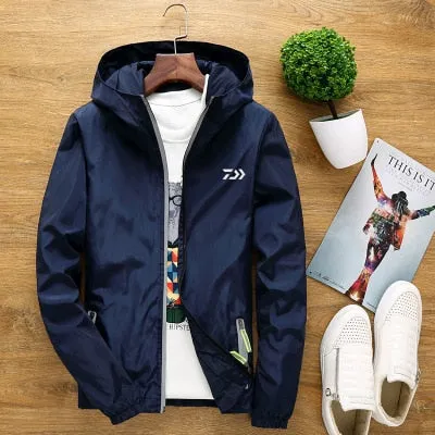 Outdoor  Big Size Men Jacket Couple Windbreaker Reflective Fishing Clothes