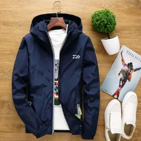 Outdoor  Big Size Men Jacket Couple Windbreaker Reflective Fishing Clothes
